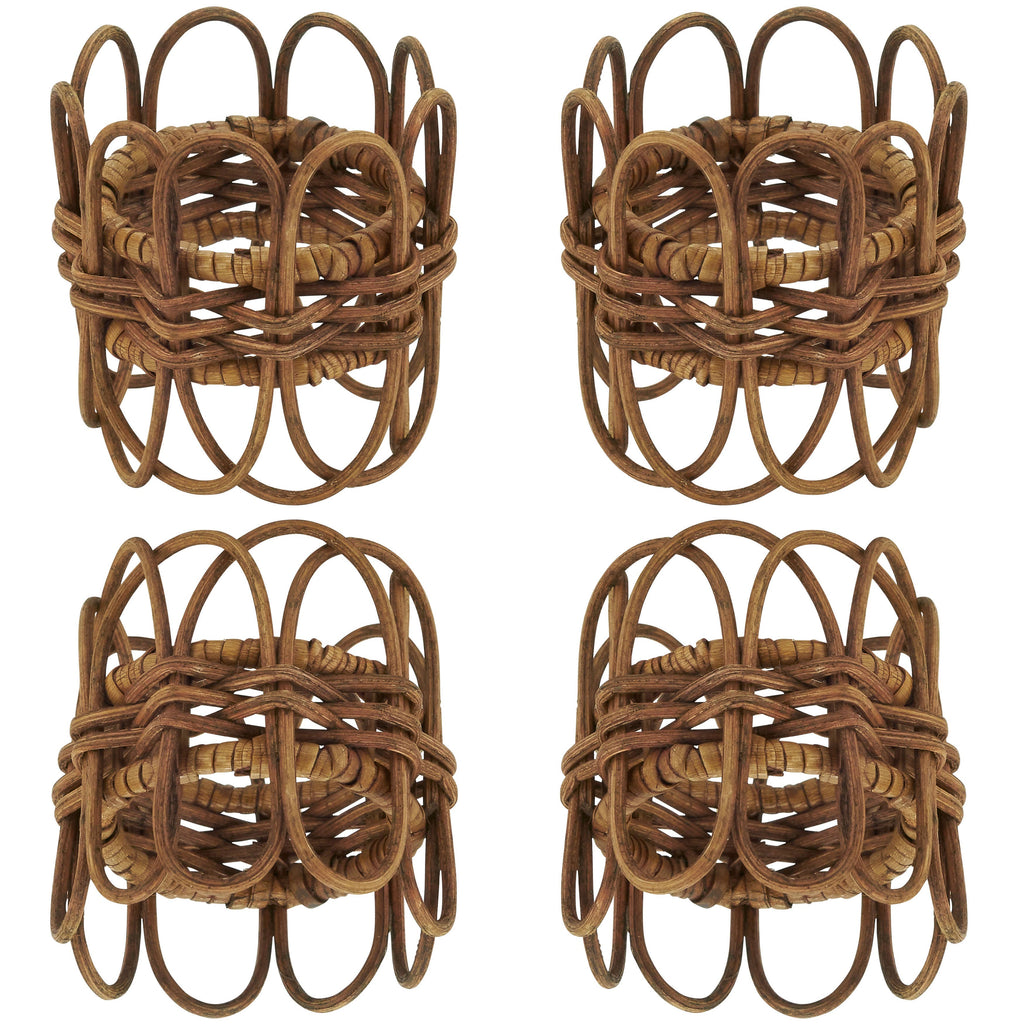Twisted Rattan Napkin Ring - Set of 4