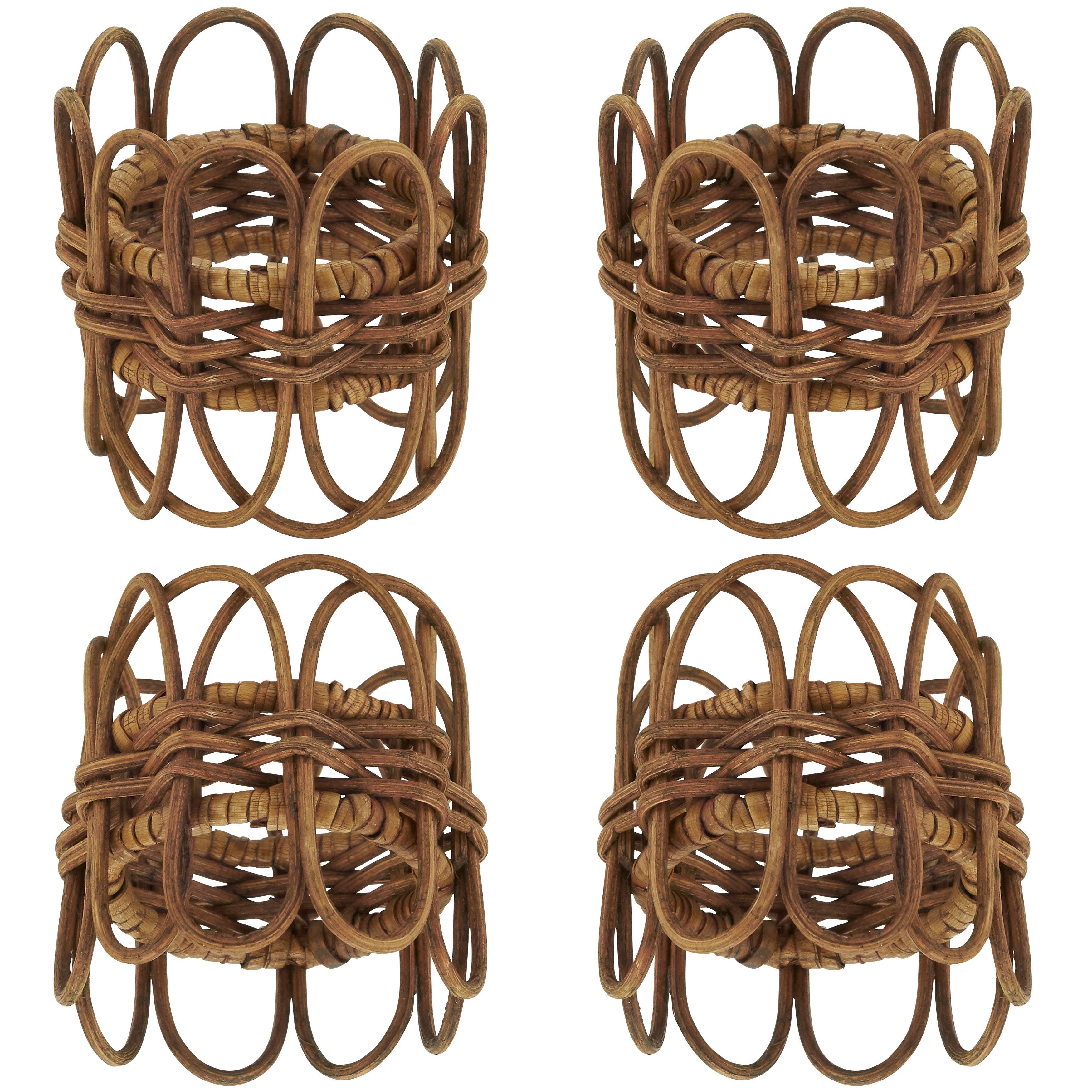 Twisted Rattan Napkin Ring - Set of 4