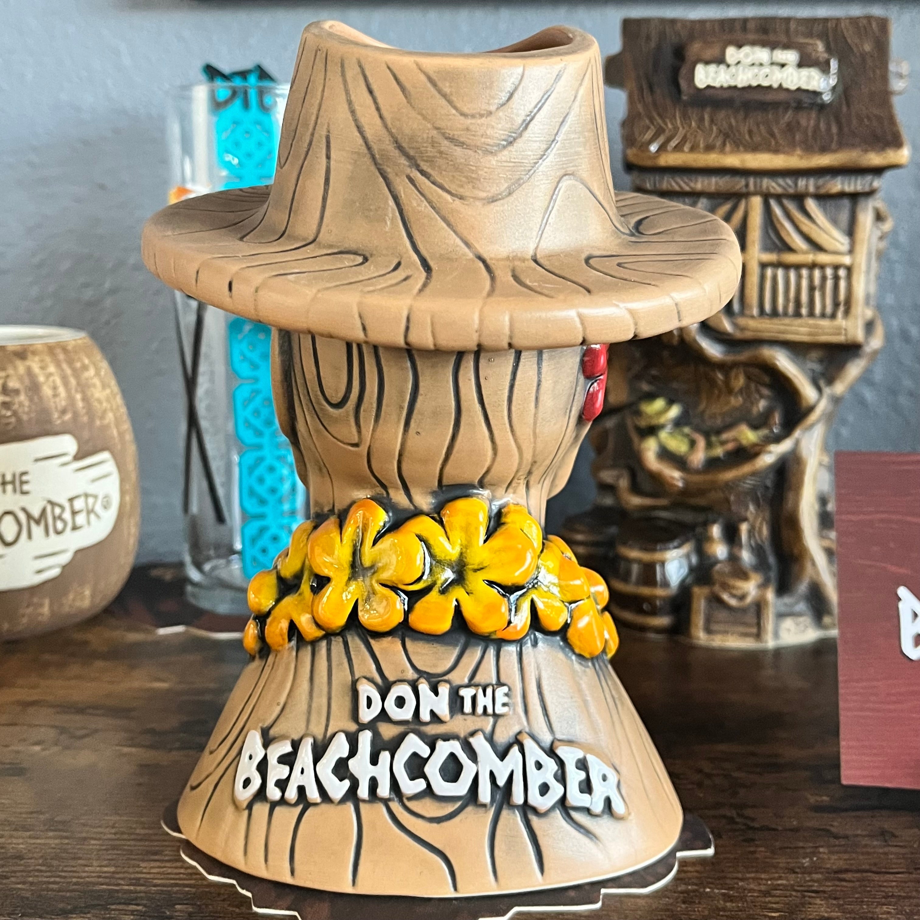 Don The Beachcomber Caricature Tiki Mug - Wooden Donn