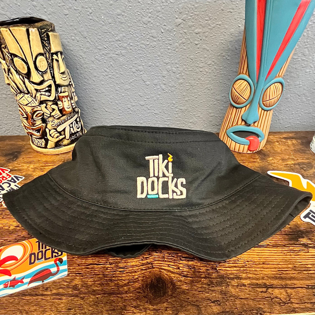 Tiki Docks Logo Bucket Hat In Black