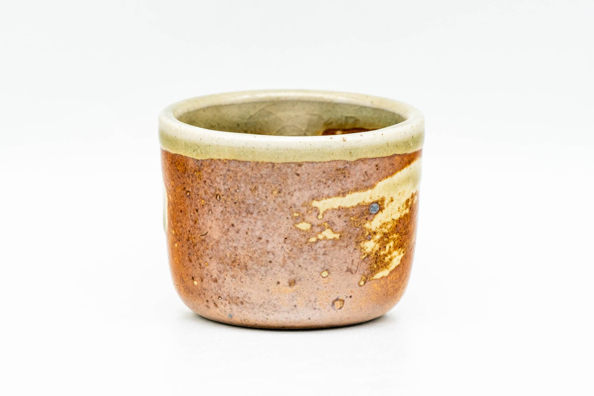 Japanese Teacup - Orange Green Glazed Guinomi - 35ml