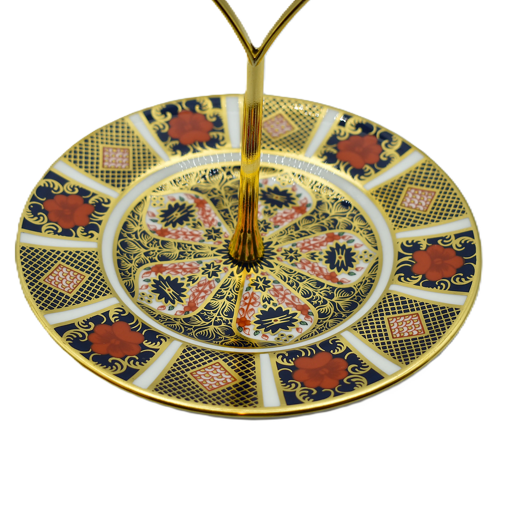 Royal Crown Derby Imari 1128 1 Tier Cake Stand