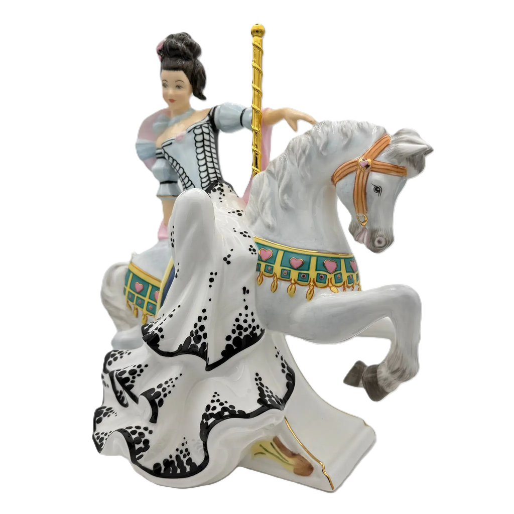 English Ladies Carnival Series Fairground Attraction White Figurine