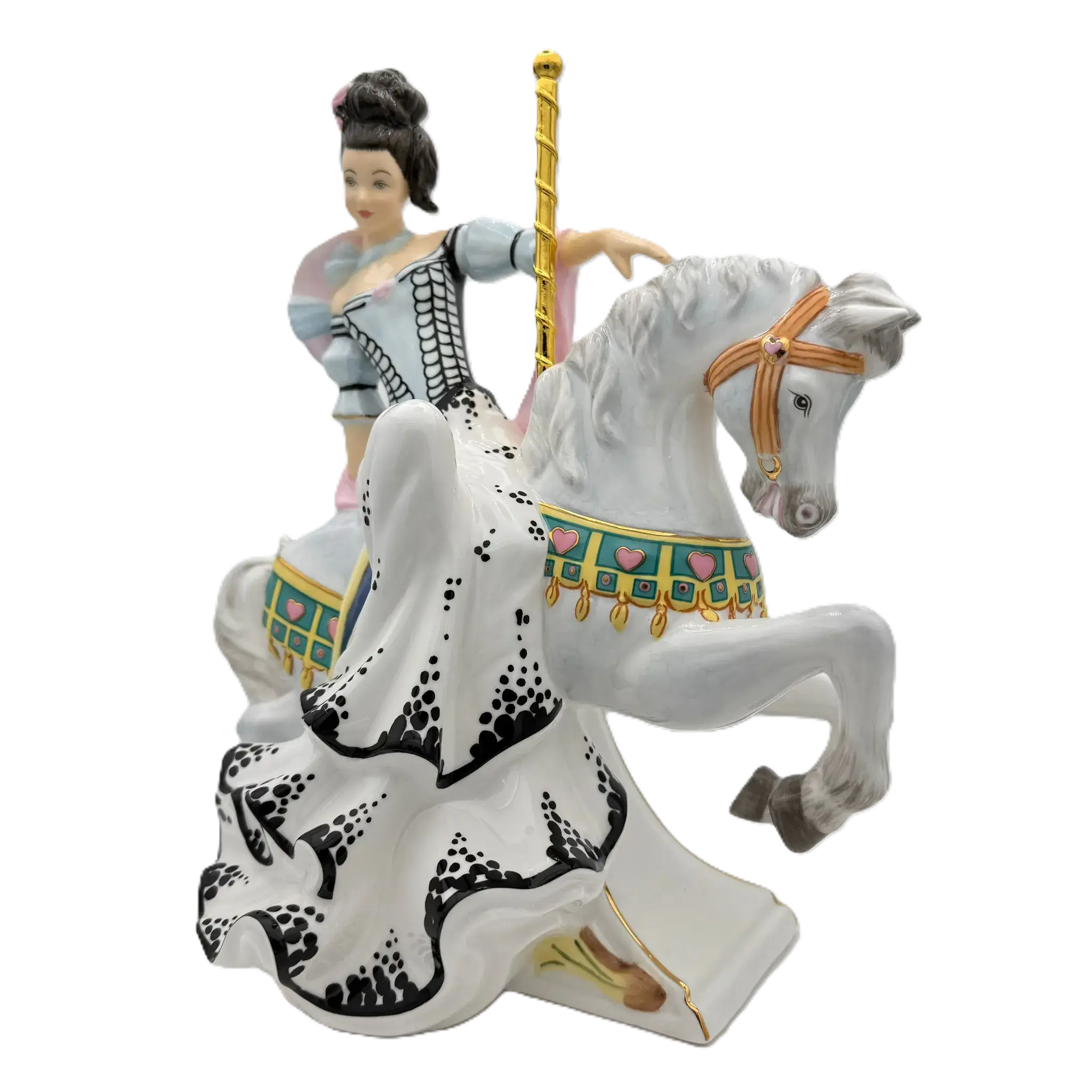 English Ladies Carnival Series Fairground Attraction White Figurine