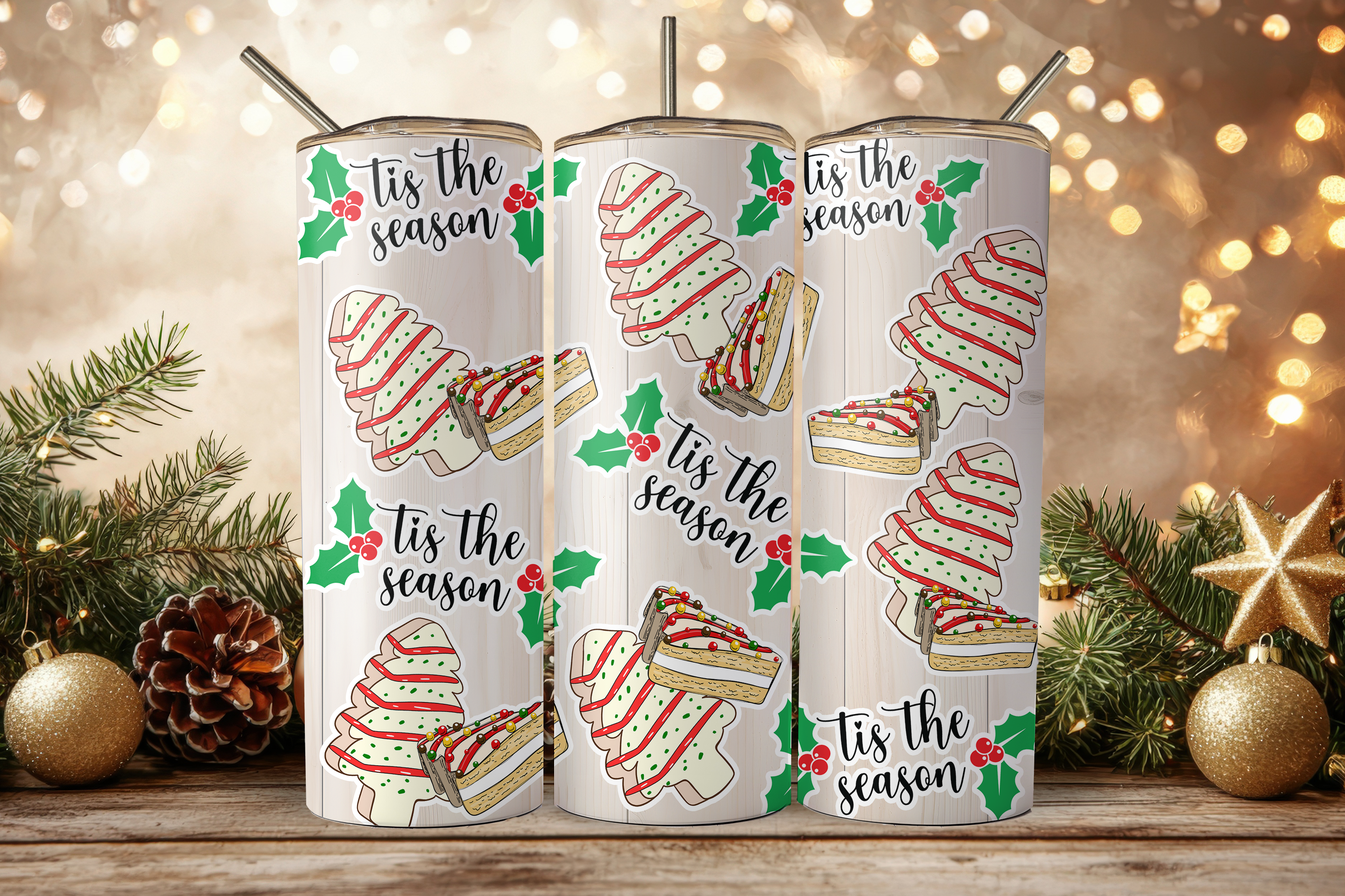 Assorted Ready to Press Sublimation Tumbler Prints (12 Pack) - Holiday 2025