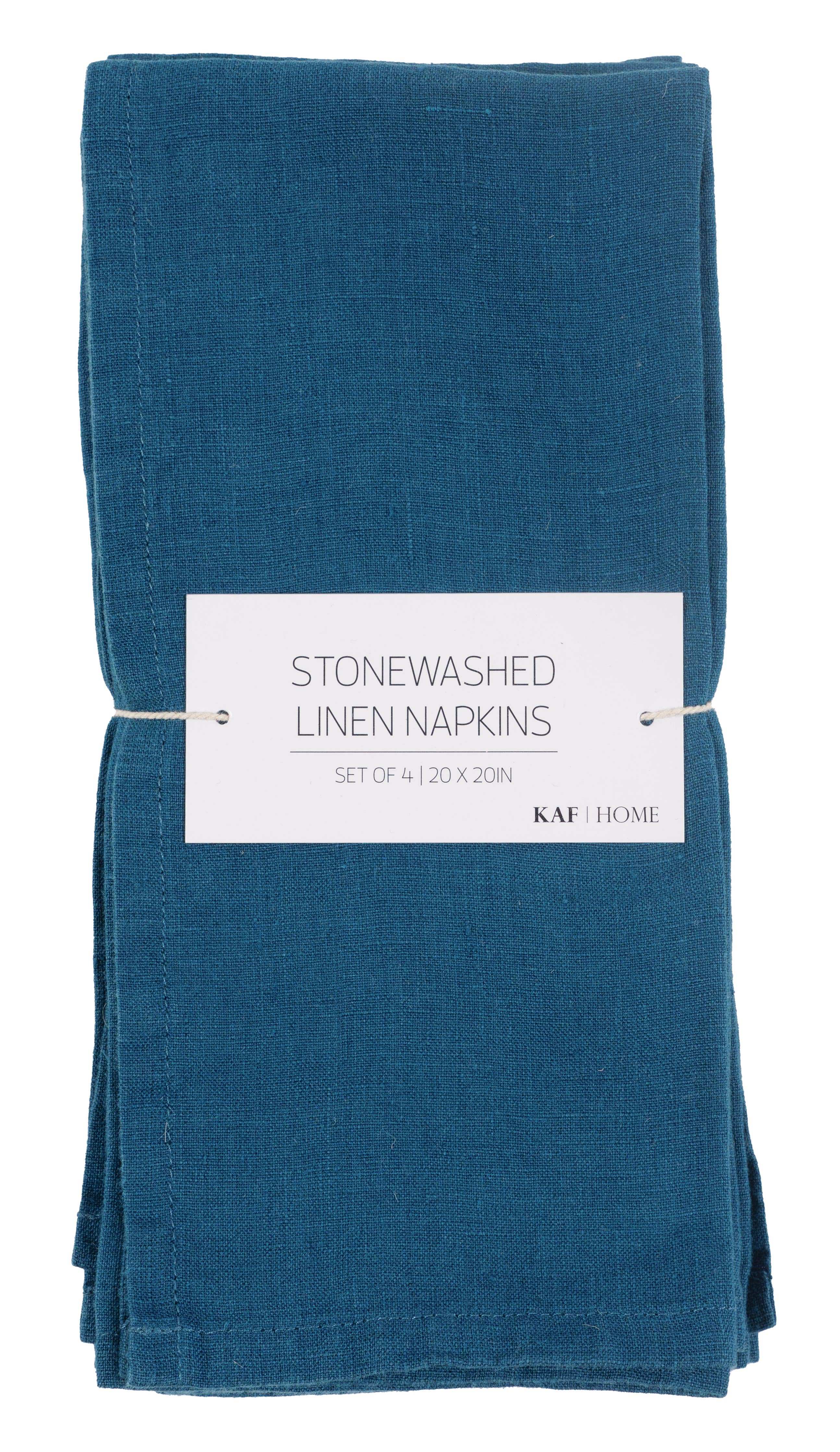 Stone Washed Linen Napkins - Set Of 4