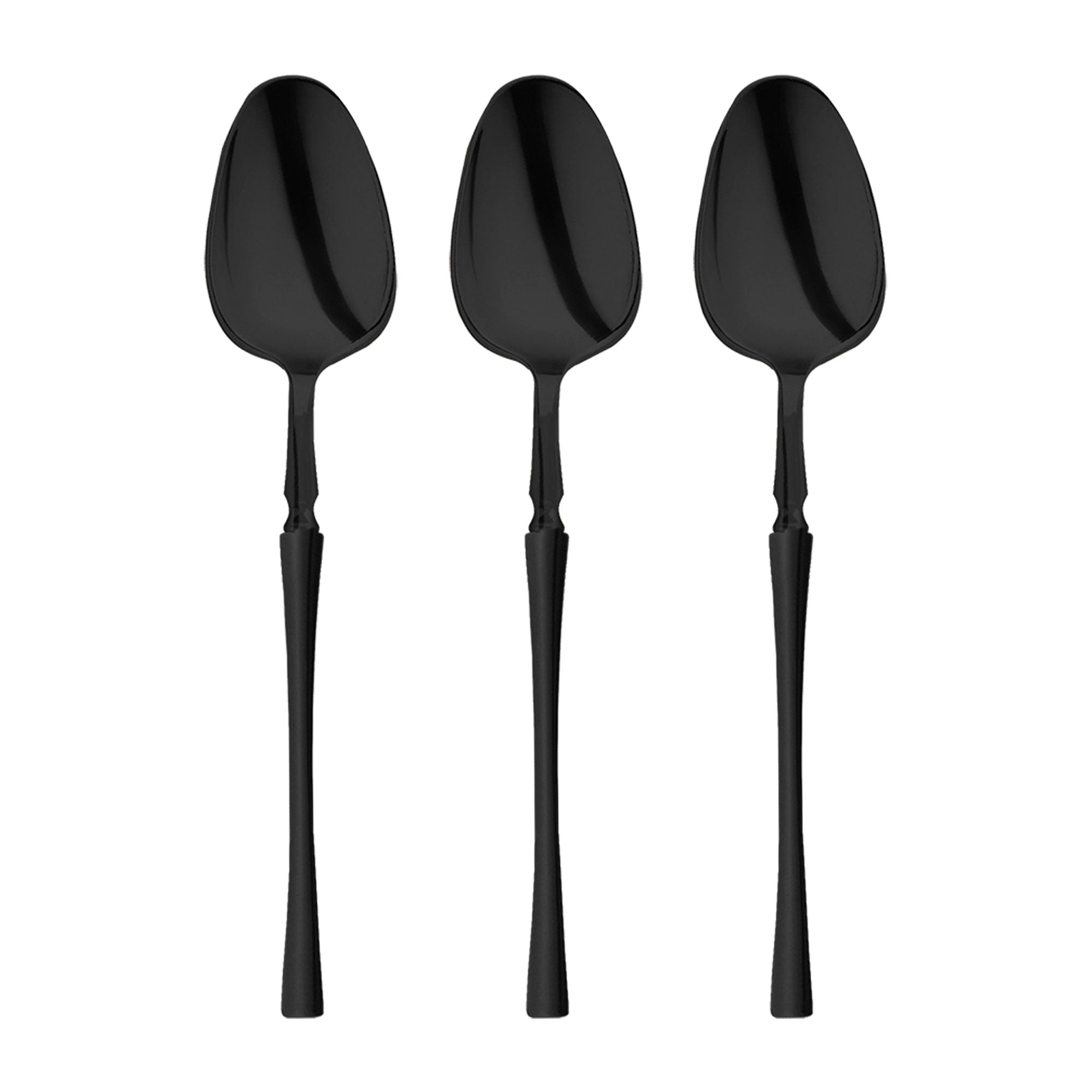 Solid Black Moderno Disposable Plastic Dessert Spoons