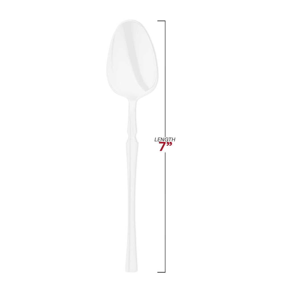 Solid White Moderno Disposable Plastic Dessert Spoons