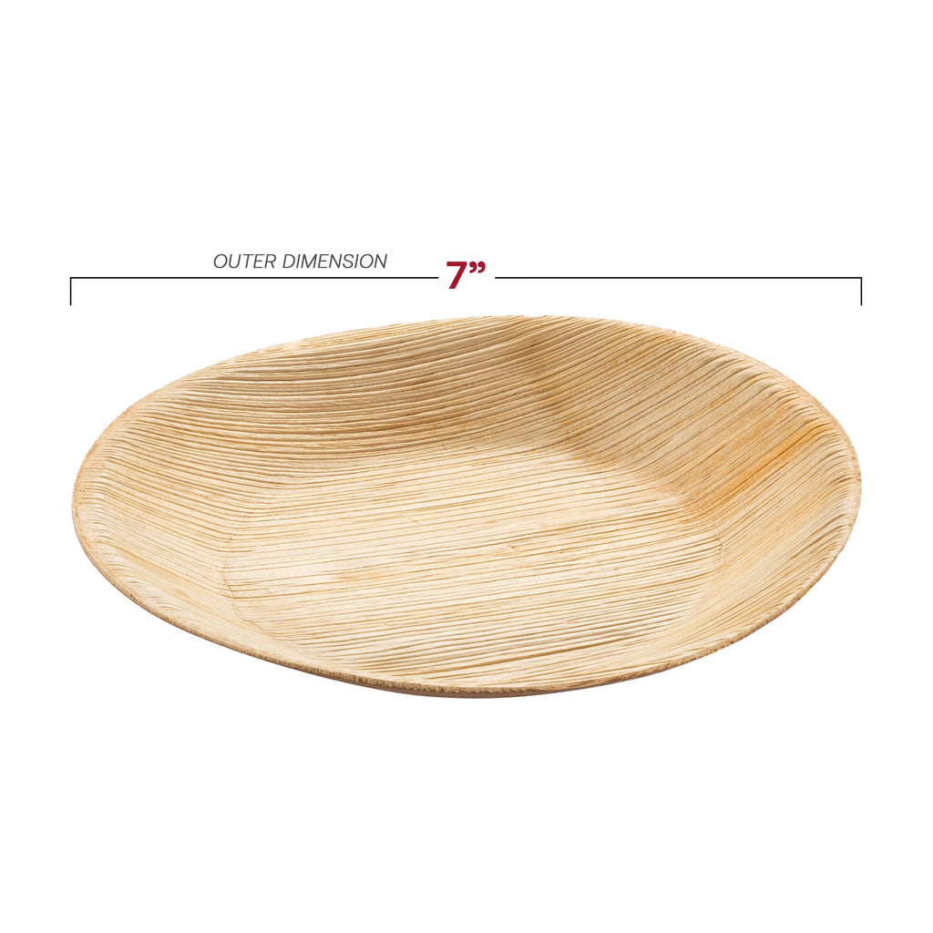 Round Palm Leaf Eco Friendly Disposable Salad Plates (7")