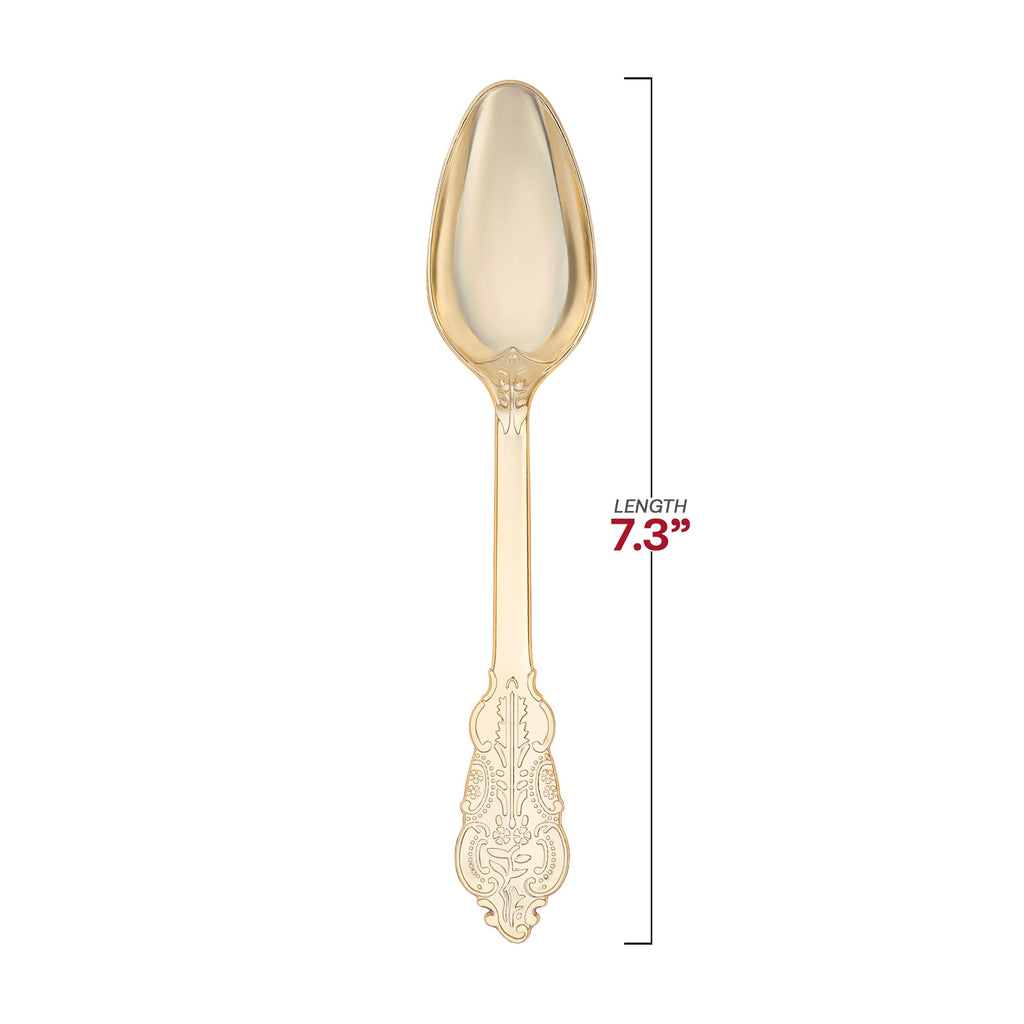 Shiny Baroque Gold Plastic Spoons