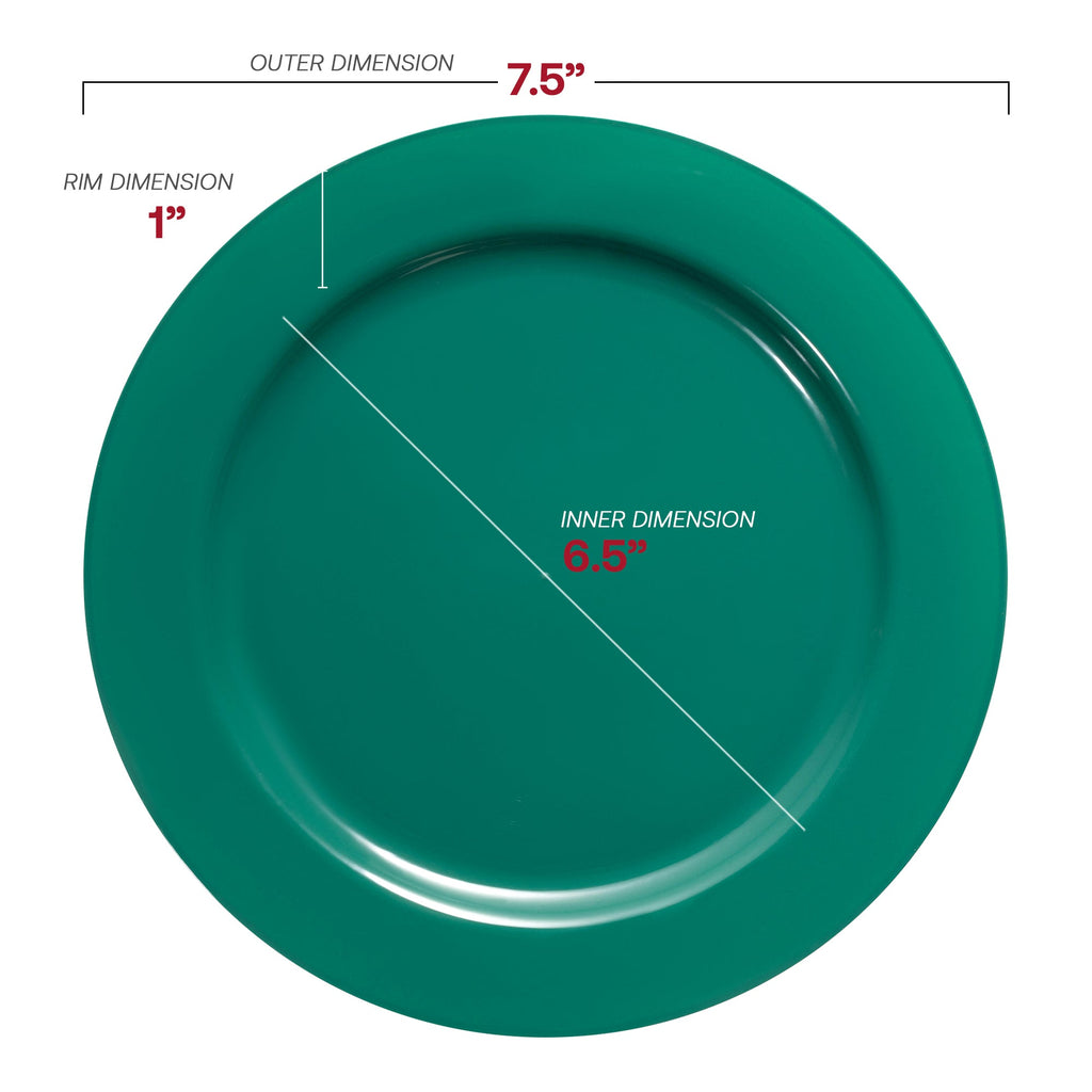 Solid Green Holiday Round Disposable Plastic Appetizer/Salad Plates (7.5")