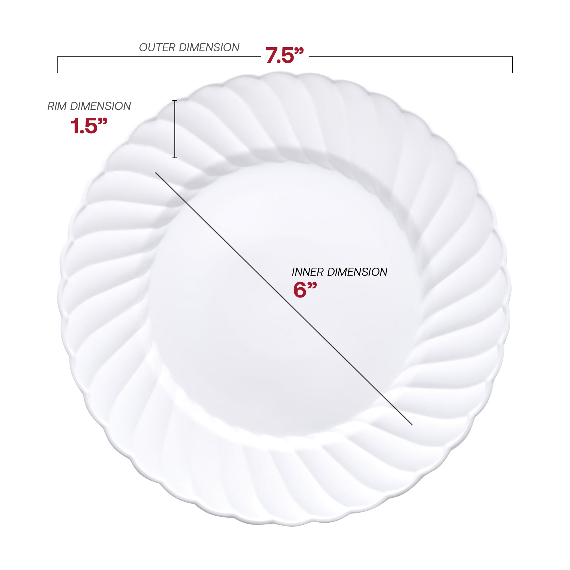 White Flair Plastic Dinnerware Value Set