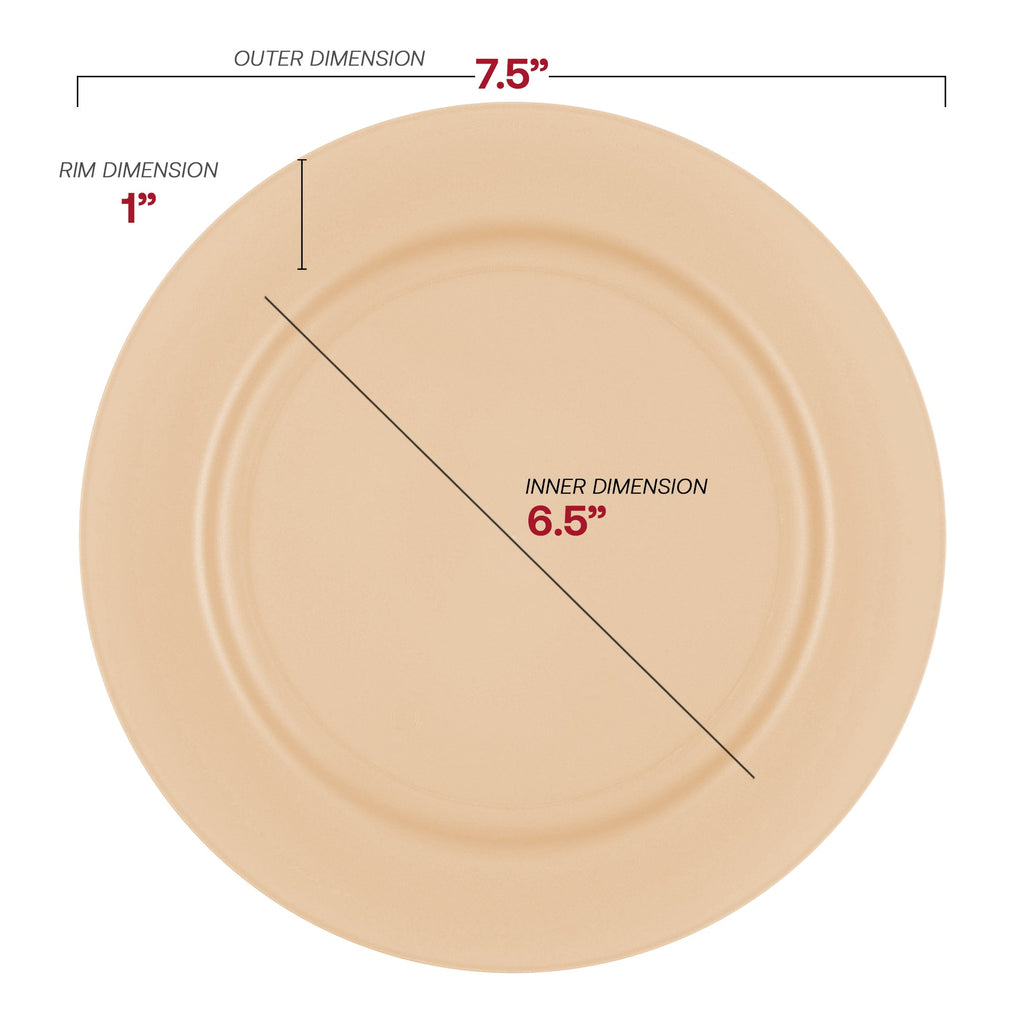 Matte Bright Yellow Round Disposable Plastic Appetizer/Salad Plates (7.5")