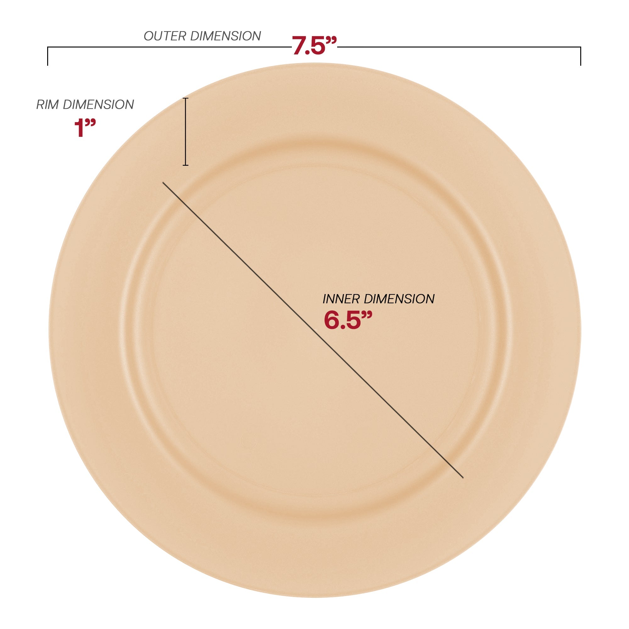 Matte Bright Yellow Round Disposable Plastic Appetizer/Salad Plates (7.5")