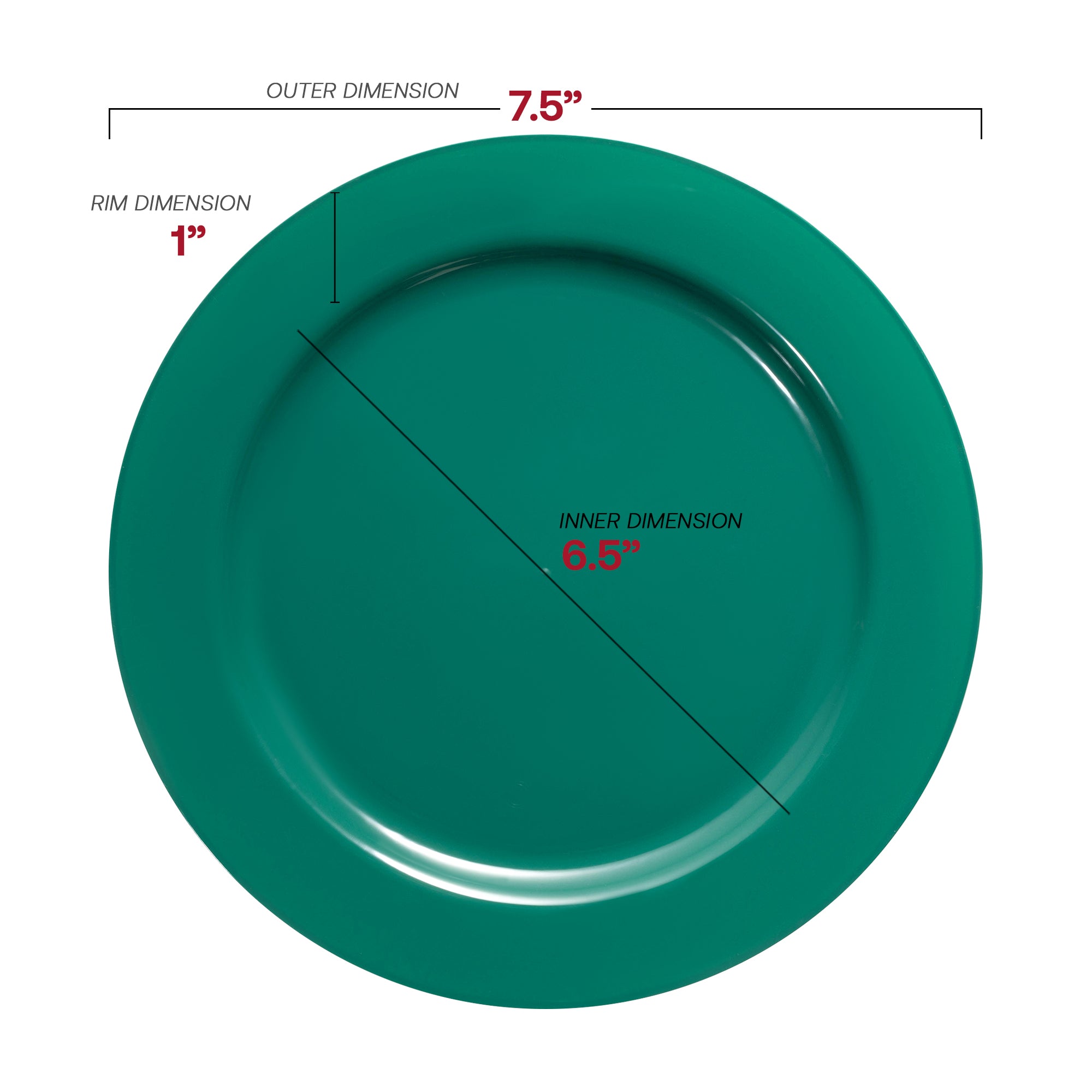 Solid Green Holiday Round Disposable Plastic Dinnerware Value Set