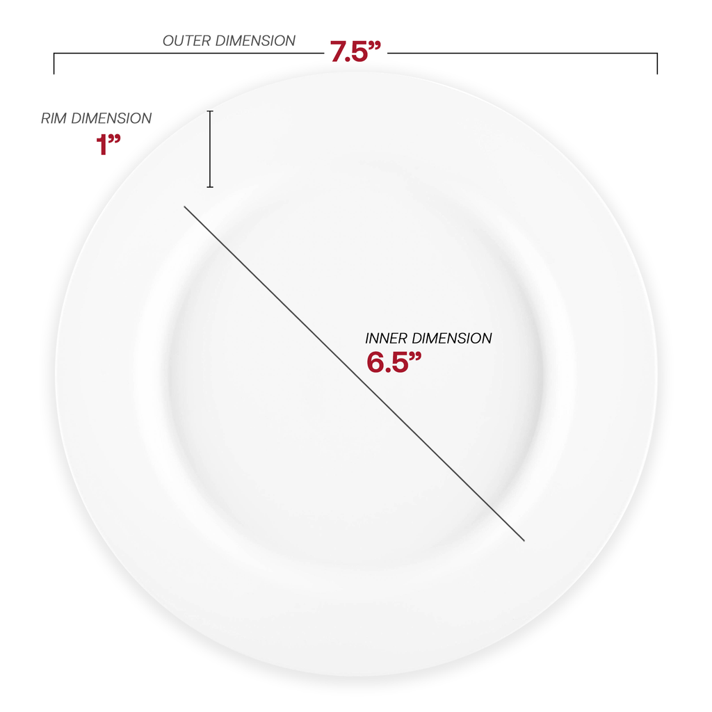 Matte Milk White Round Disposable Plastic Appetizer/Salad Plates (7.5")