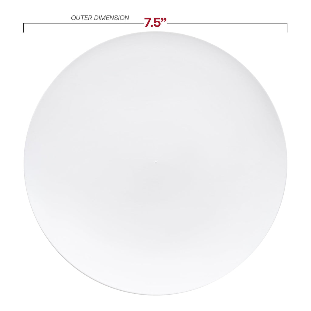 Solid White Organic Round Disposable Plastic Appetizer/Salad Plates (7.5")