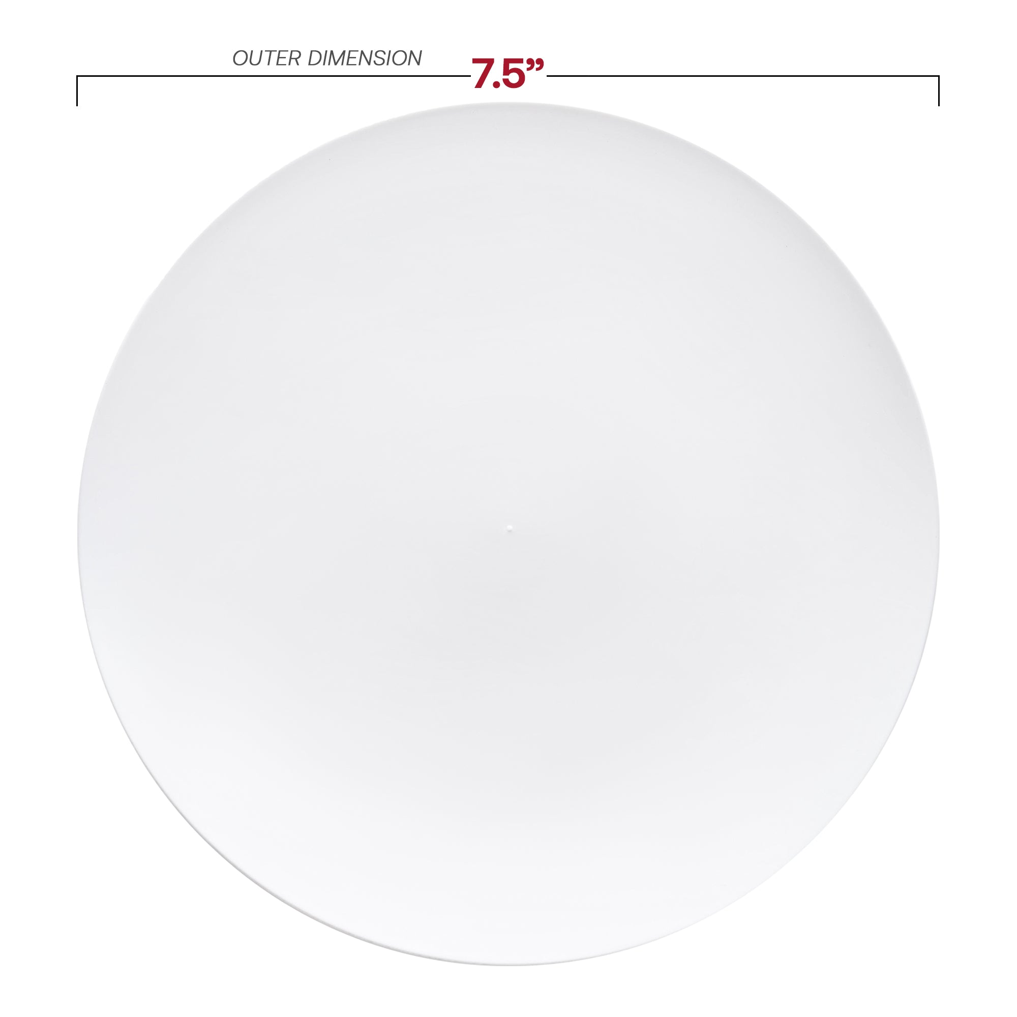Solid White Organic Round Disposable Plastic Appetizer/Salad Plates (7.5")