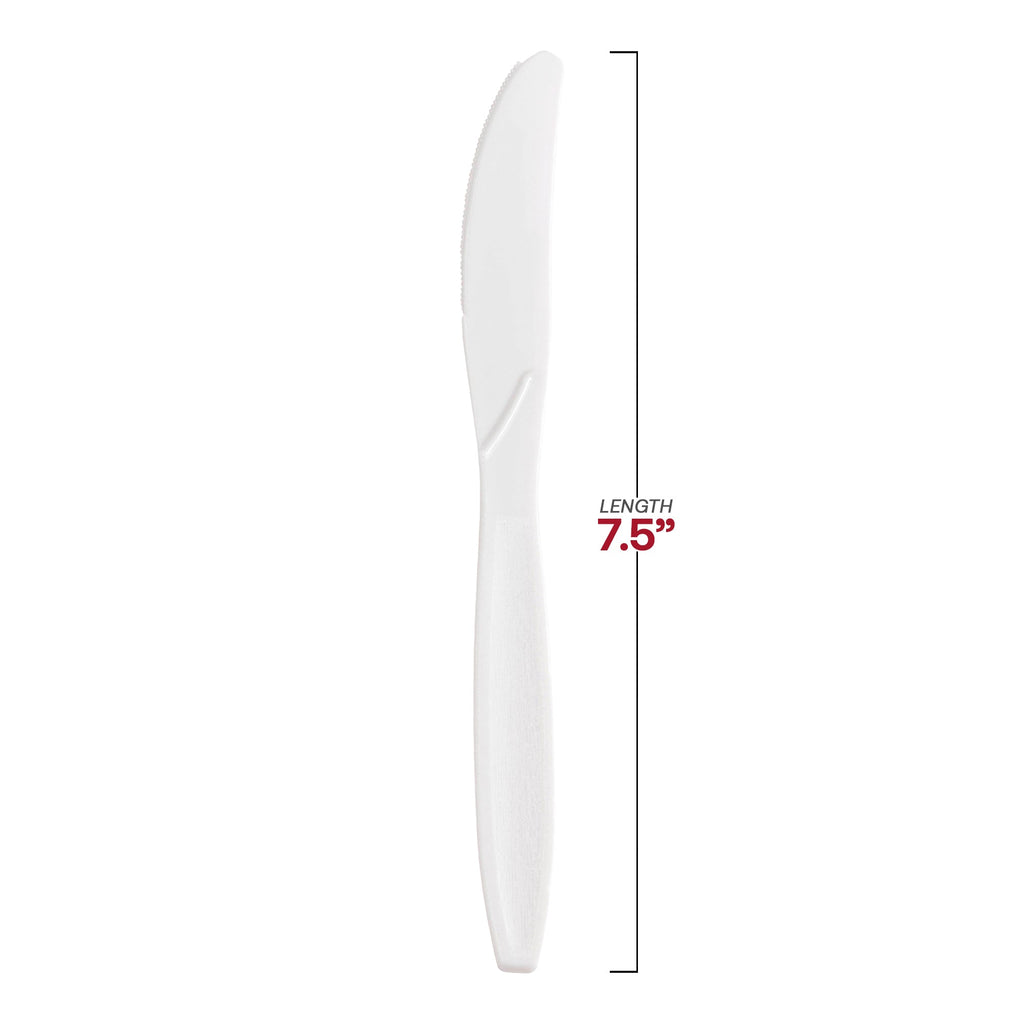 White Plastic Disposable Knives