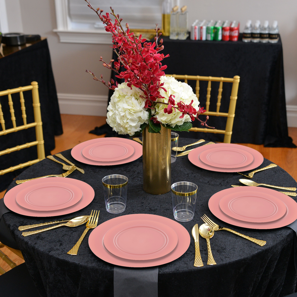 Matte Fuchsia Round Disposable Plastic Appetizer/Salad Plates (7.5")