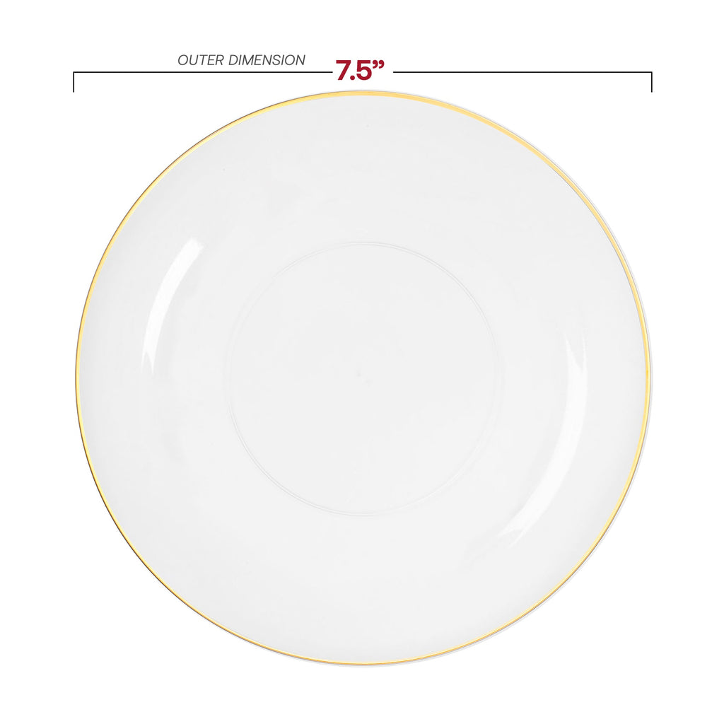 Clear with Gold Rim Organic Round Plastic Dinnerware Value Set