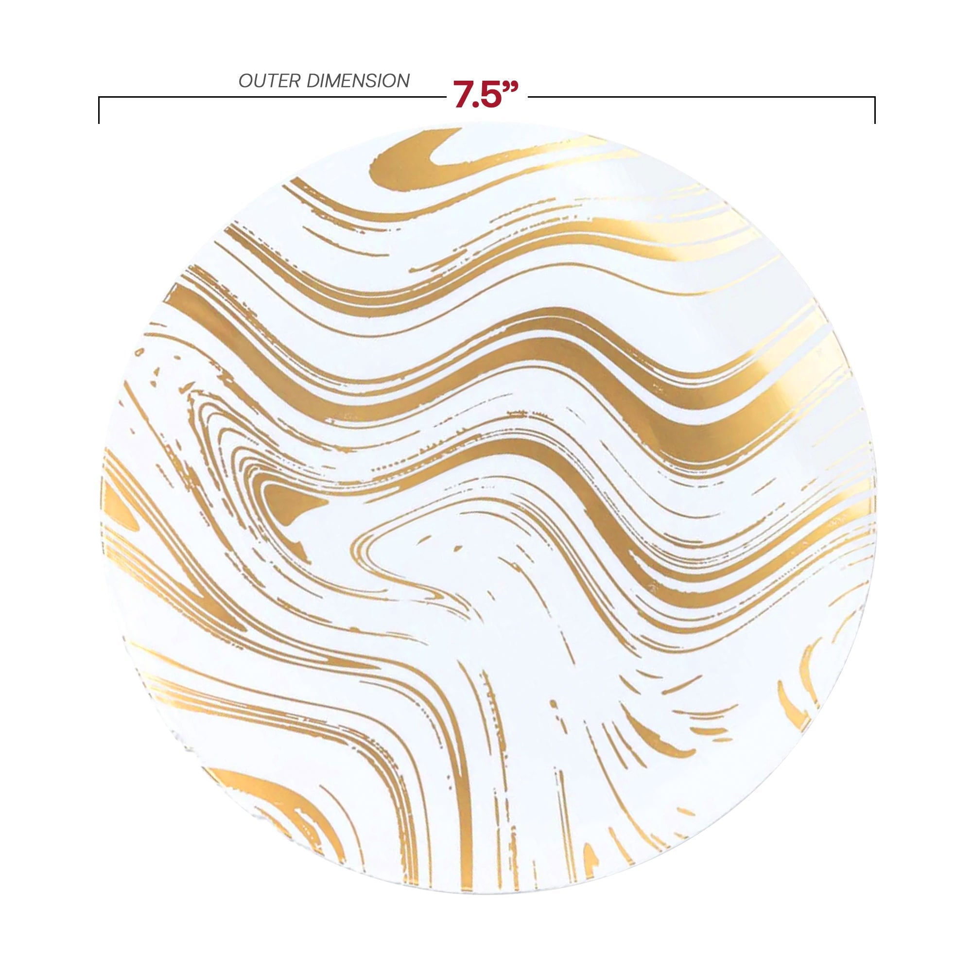 White with Gold Waves Plastic Dinnerware Value Set
