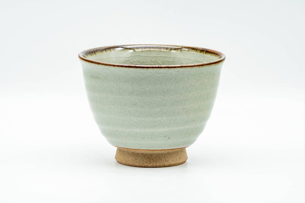 Japanese Teacup - Green Celadon Glazed Spiraling Yunomi - 140ml