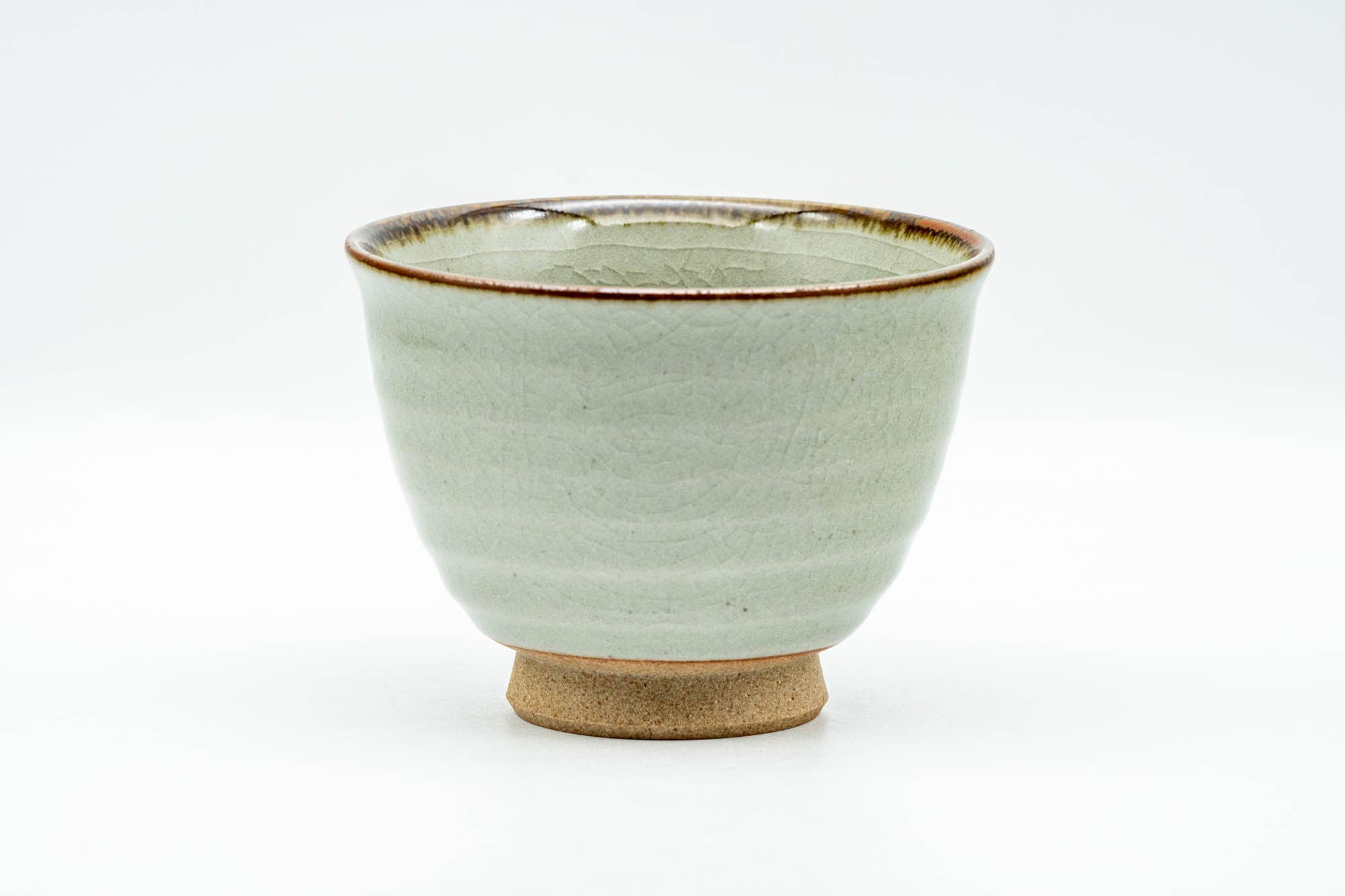 Japanese Teacup - Green Celadon Glazed Spiraling Yunomi - 140ml