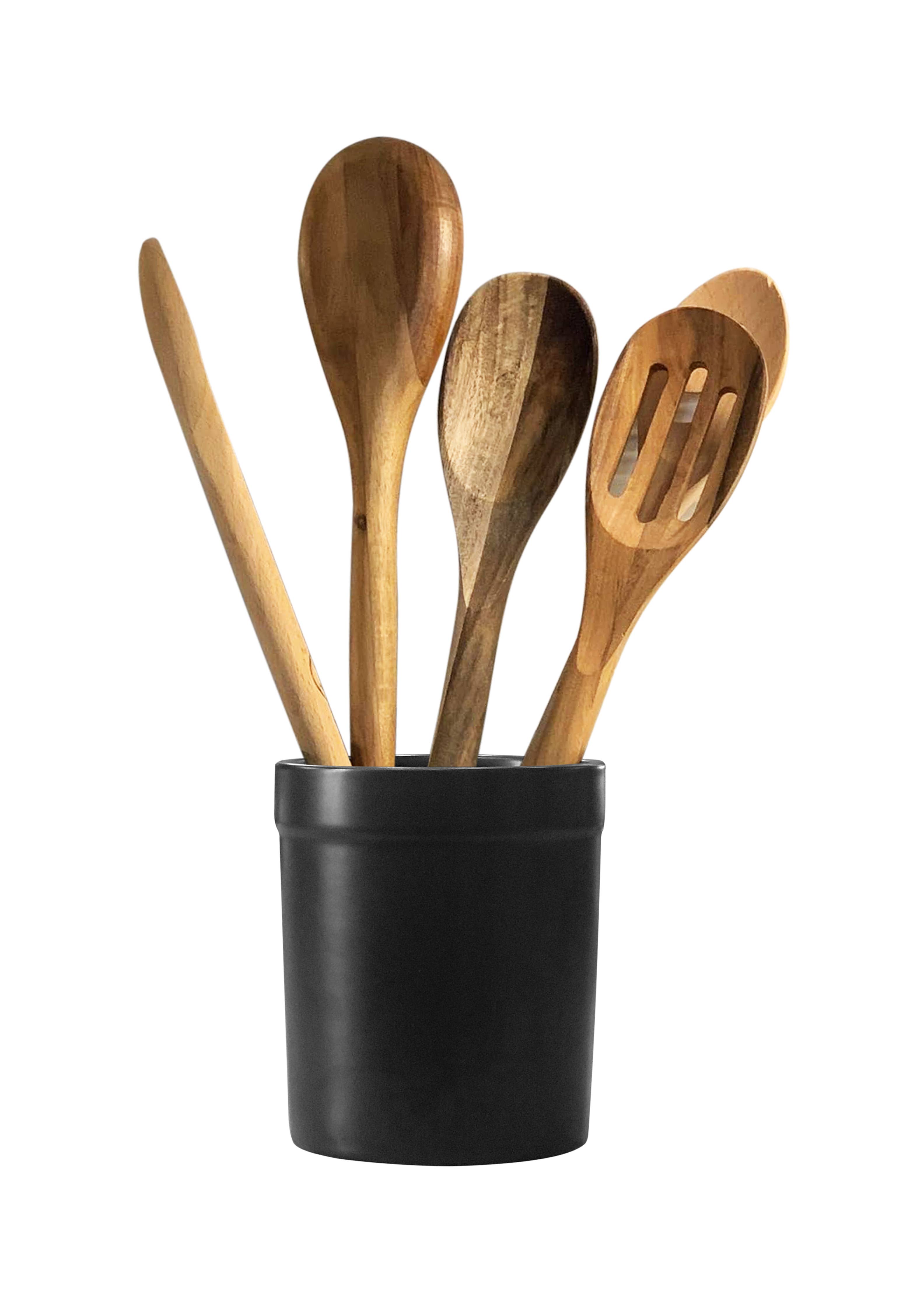 Ceramic Utensil Holder, Black