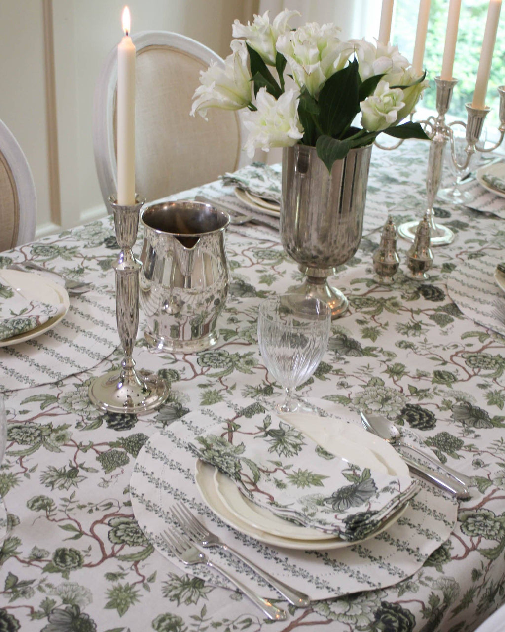 Florence Floral Napkins Set of Four: Fern