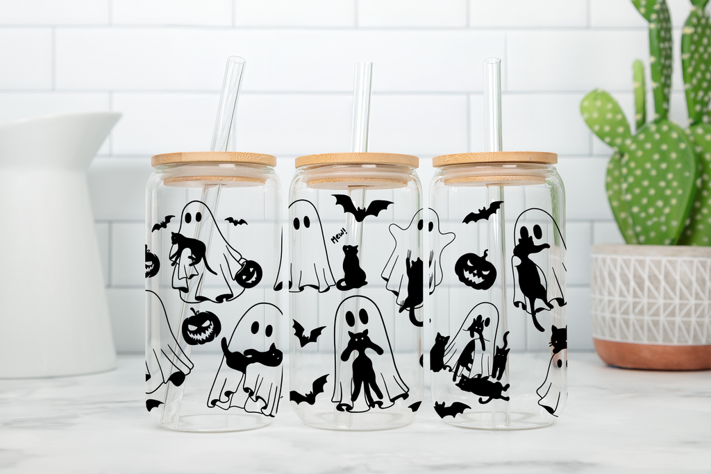 Digital Sublimation Designs - Spooky Glass Can Wraps