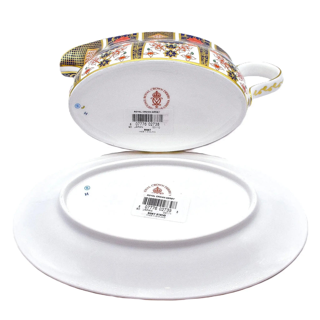 Royal Crown Derby Imari 1128 Gravy Sauce Boat & Stand