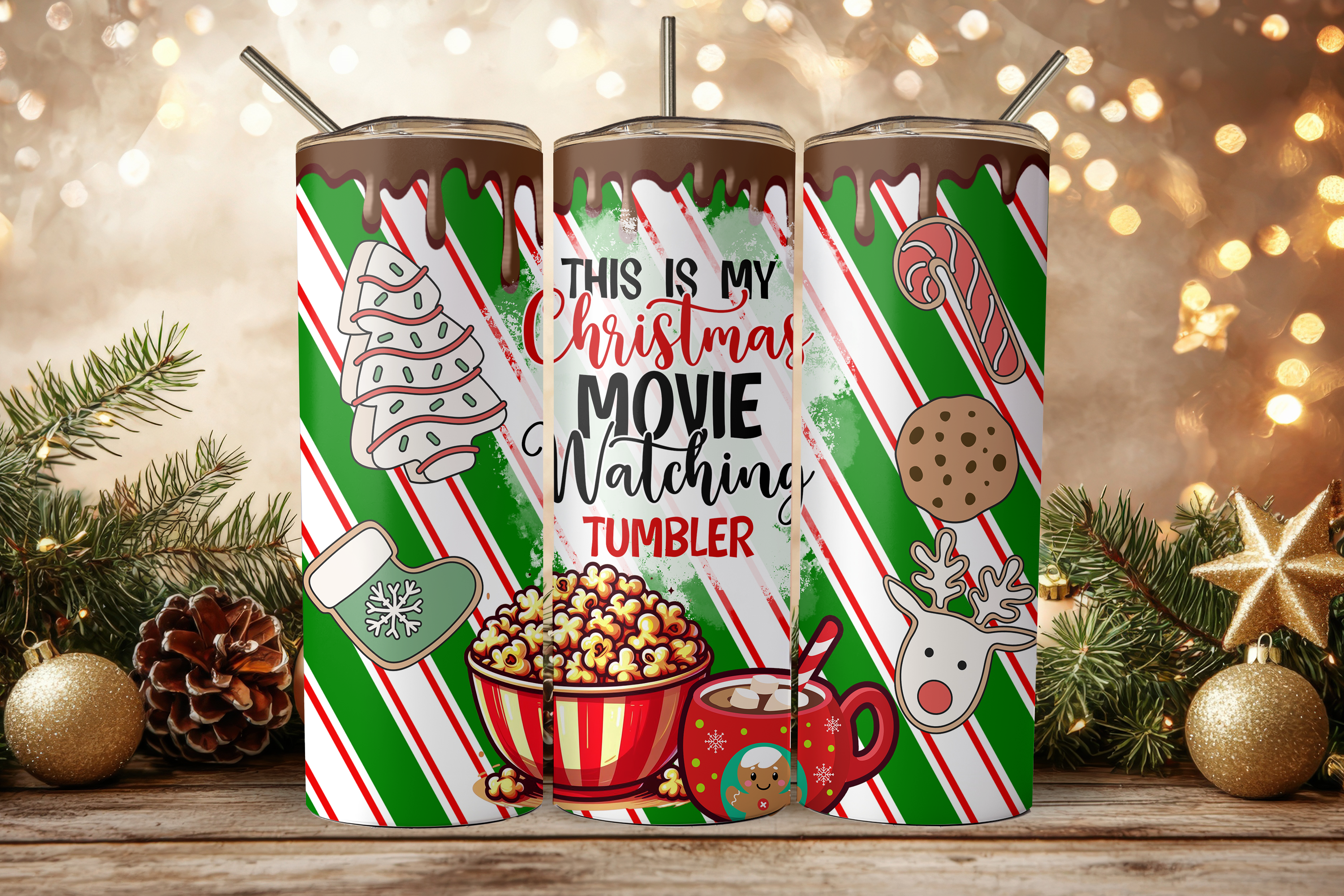 Assorted Ready to Press Sublimation Tumbler Prints (12 Pack) - Holiday 2025