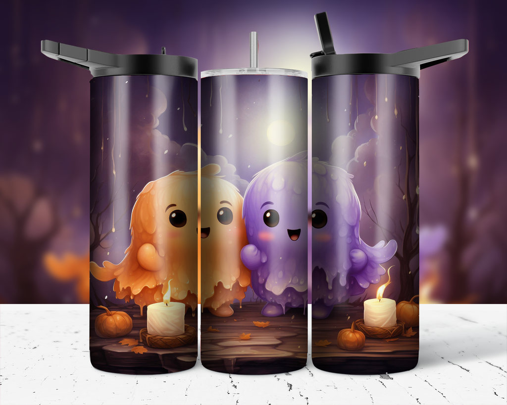 Assorted Ready to Press Sublimation Prints for 20oz Straight Skinny Tumblers (10 Pack) - Halloween