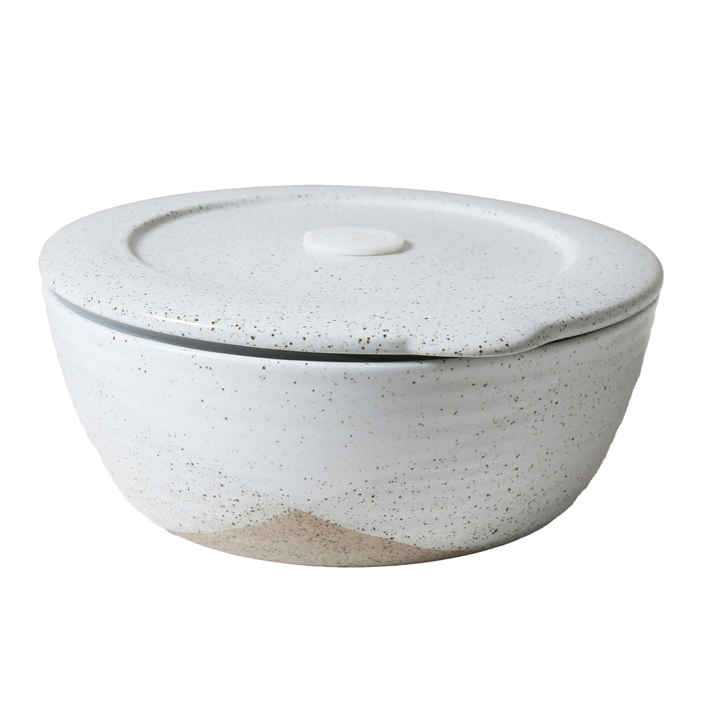 1L Container with Lid in White Speckle / The Wanderer