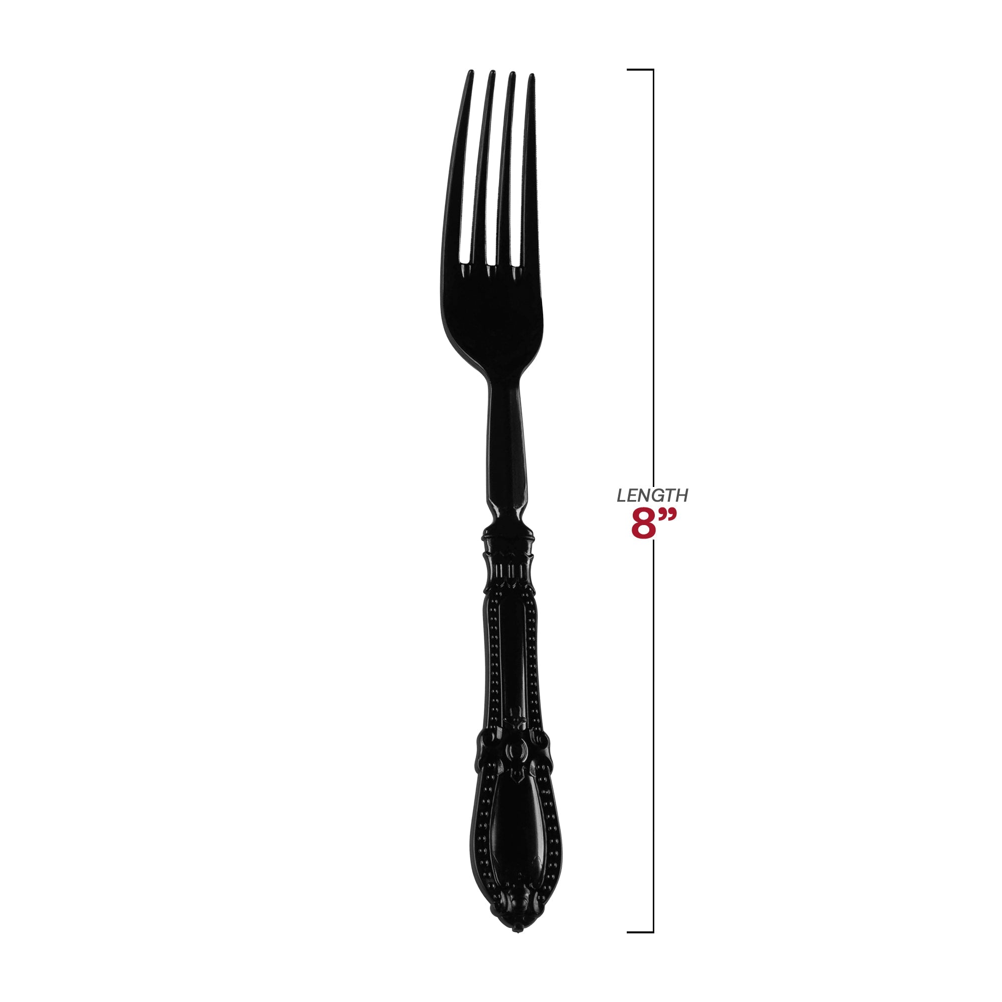 Black Baroque Disposable Plastic Dinner Forks