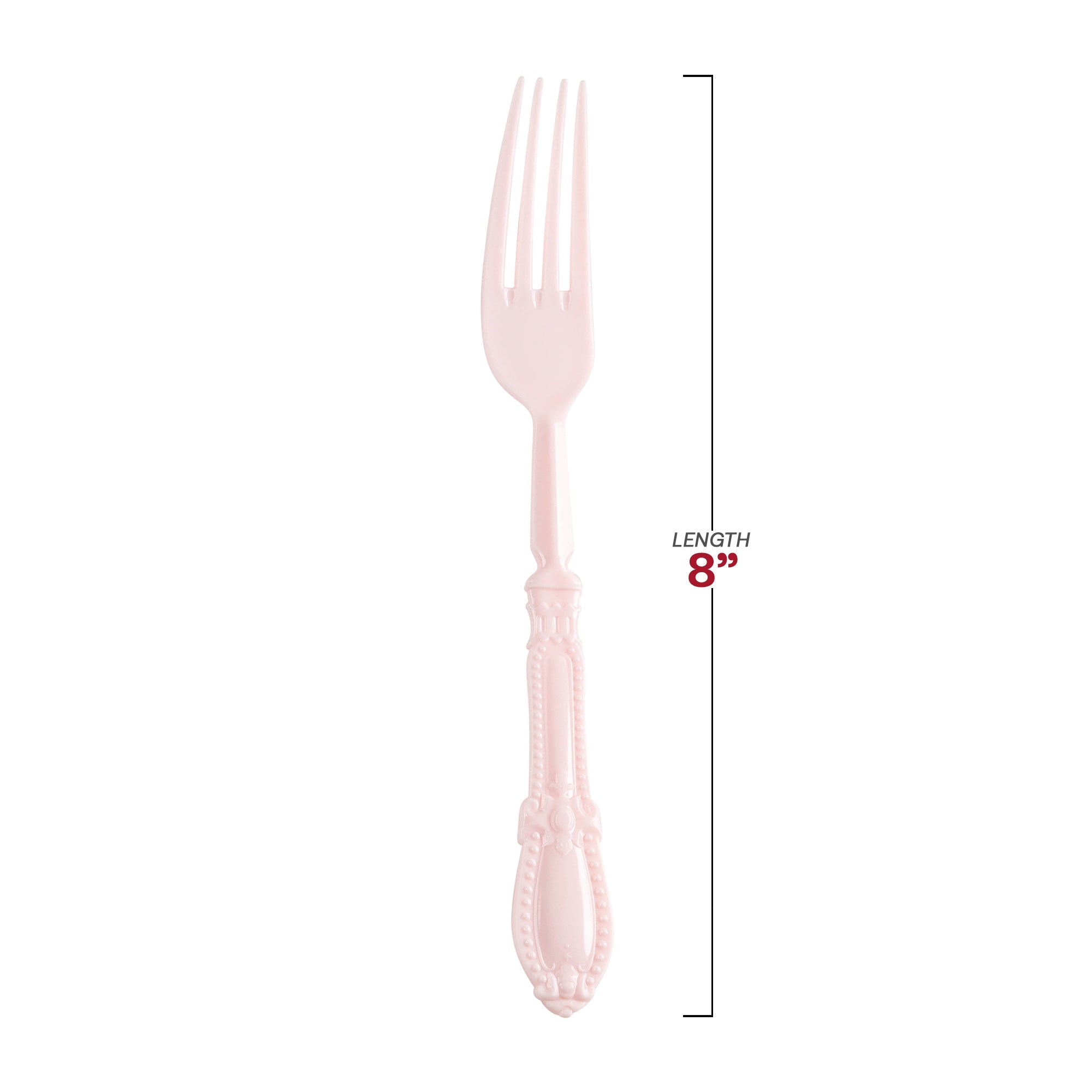Pink Baroque Disposable Plastic Dinner Forks