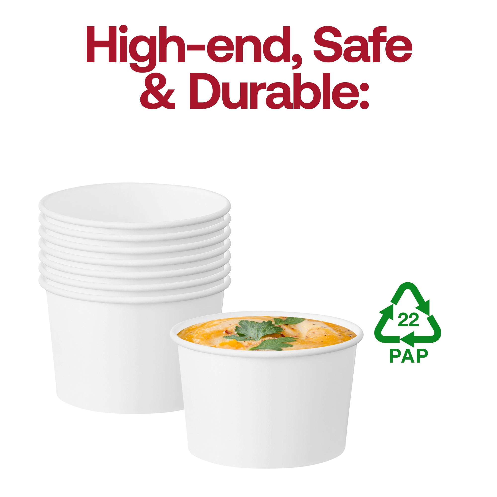 8 oz Squat Paper Soup Cups