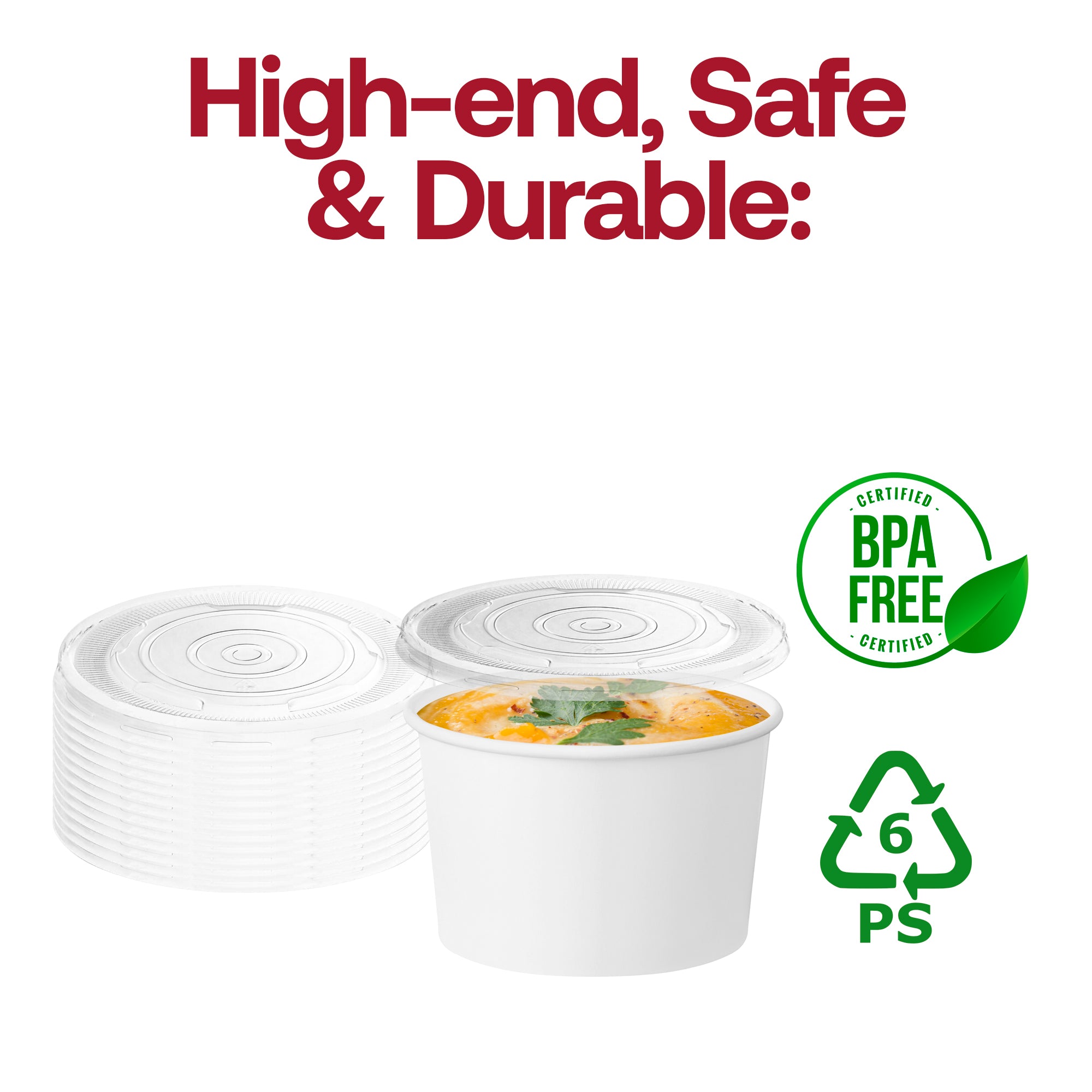 8 oz Squat Paper Soup Cups with Lids