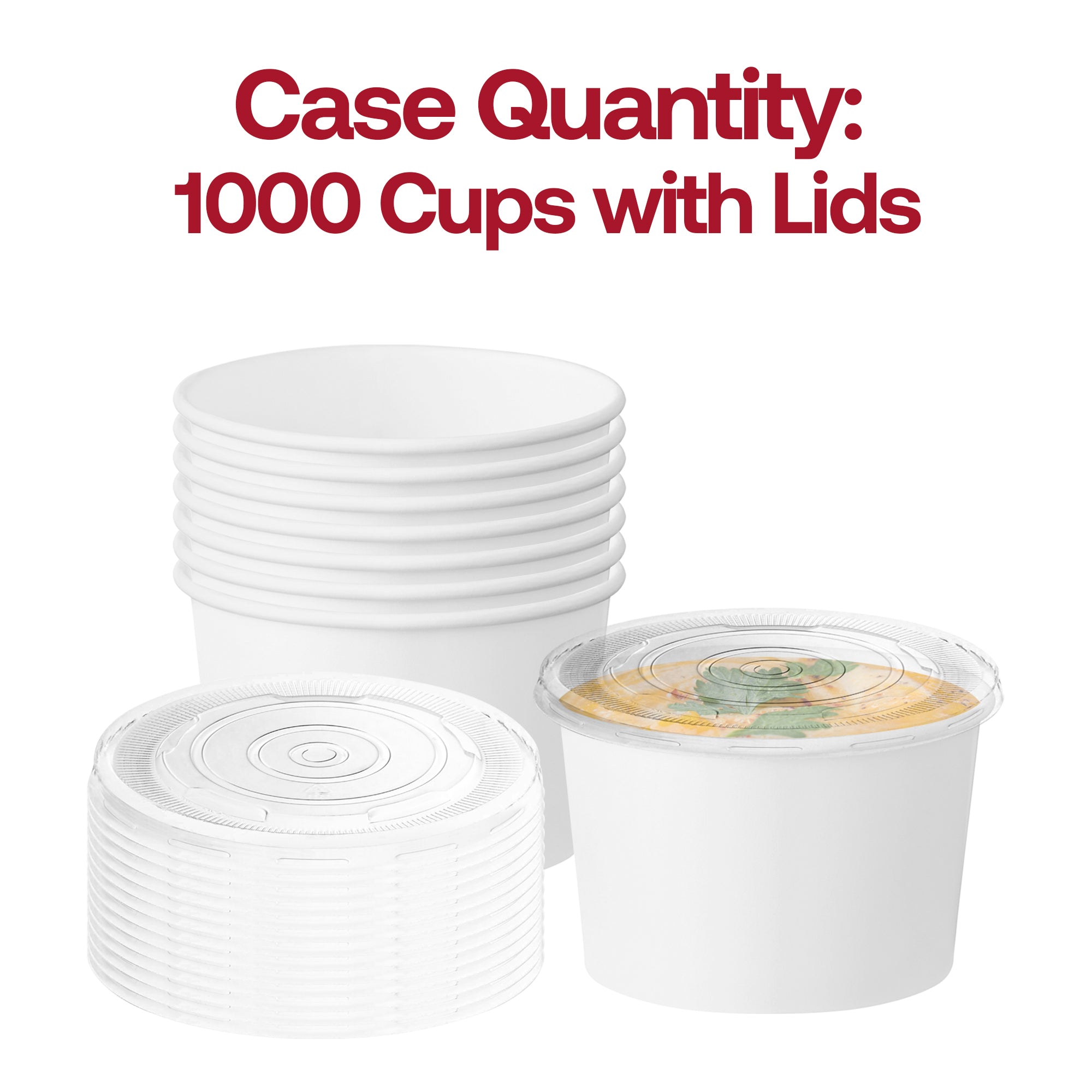 8 oz Squat Paper Soup Cups with Lids