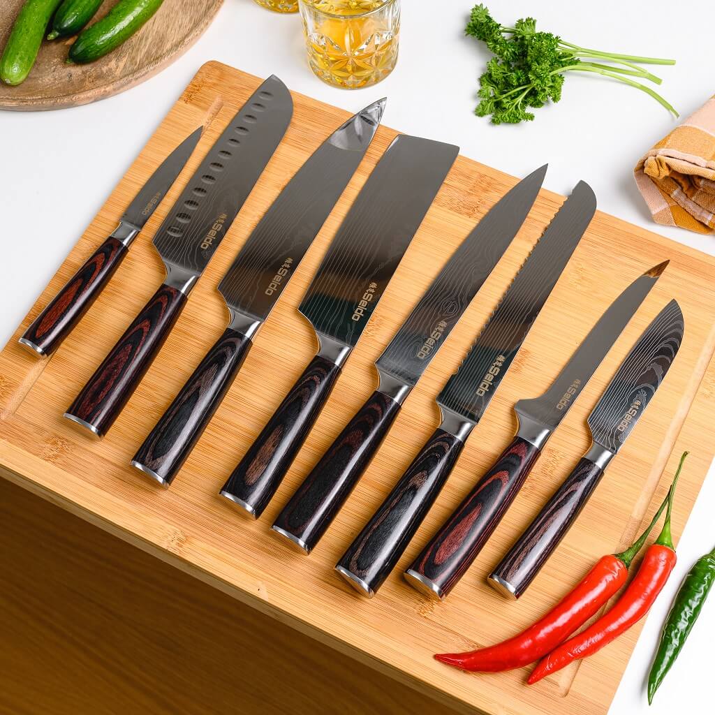 Professional Chef Knife Set with Roll-up Knife Bag