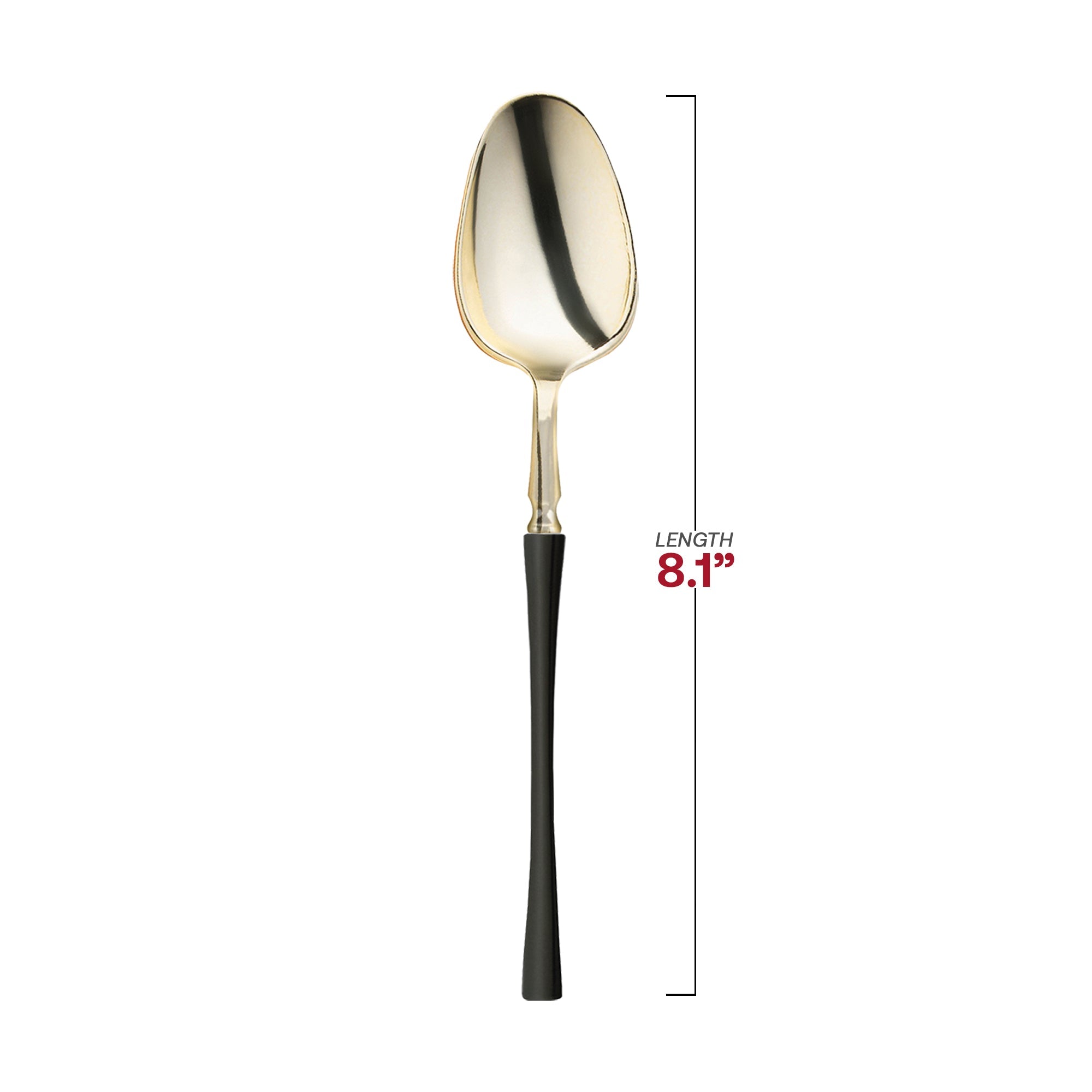 Gold with Black Handle Moderno Disposable Plastic Dinner Spoons