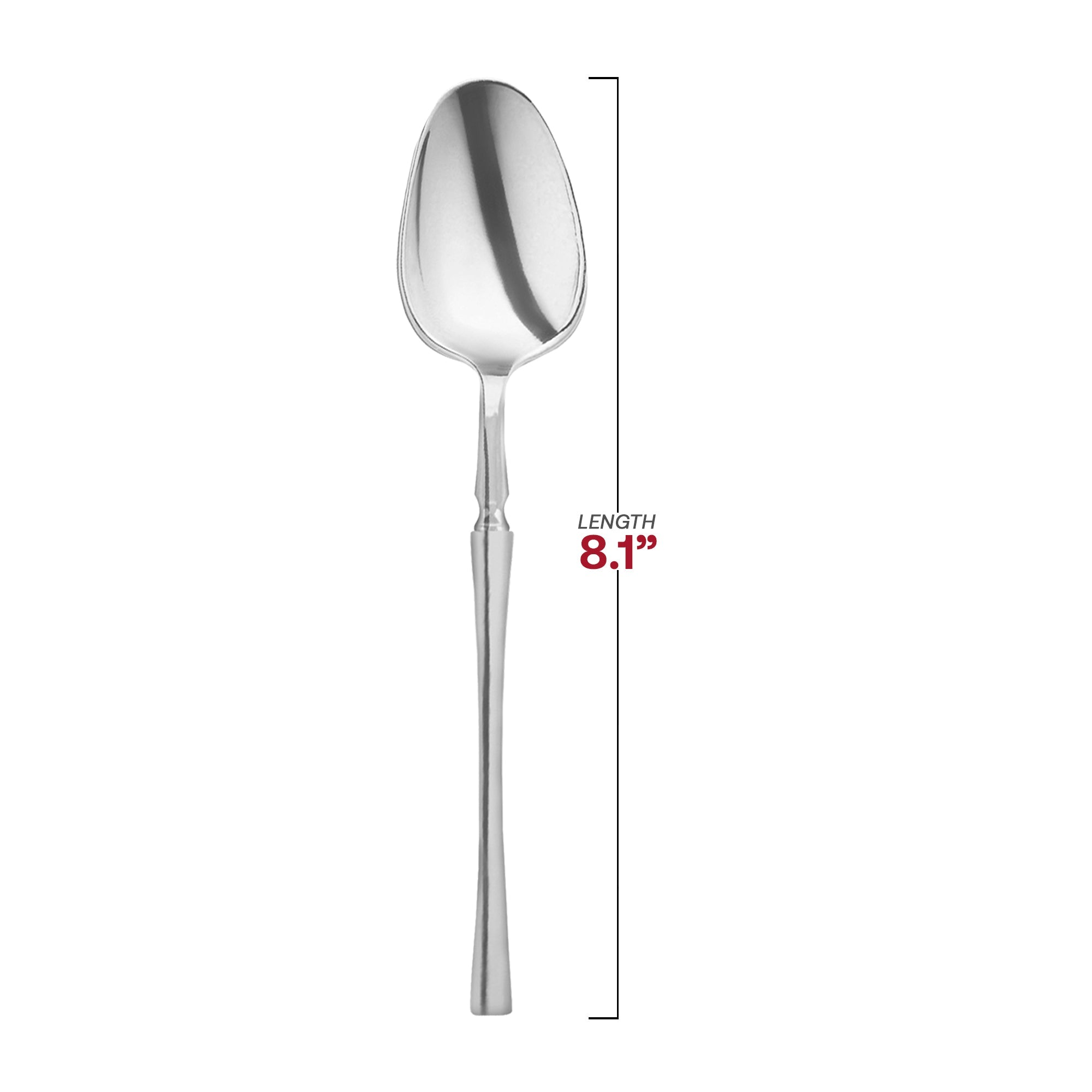 Shiny Silver Moderno Disposable Plastic Dinner Spoons