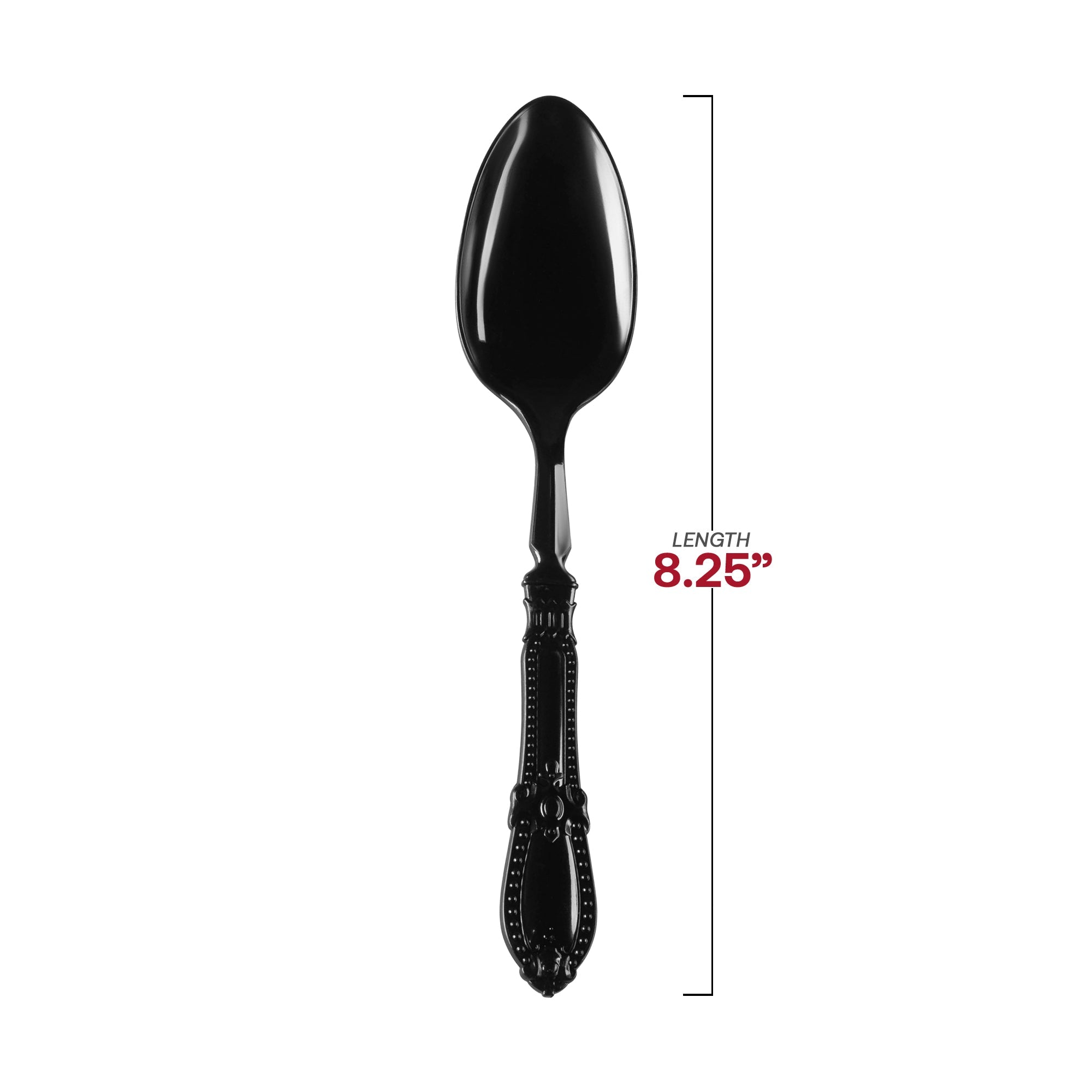 Black Baroque Disposable Plastic Dinner Spoons