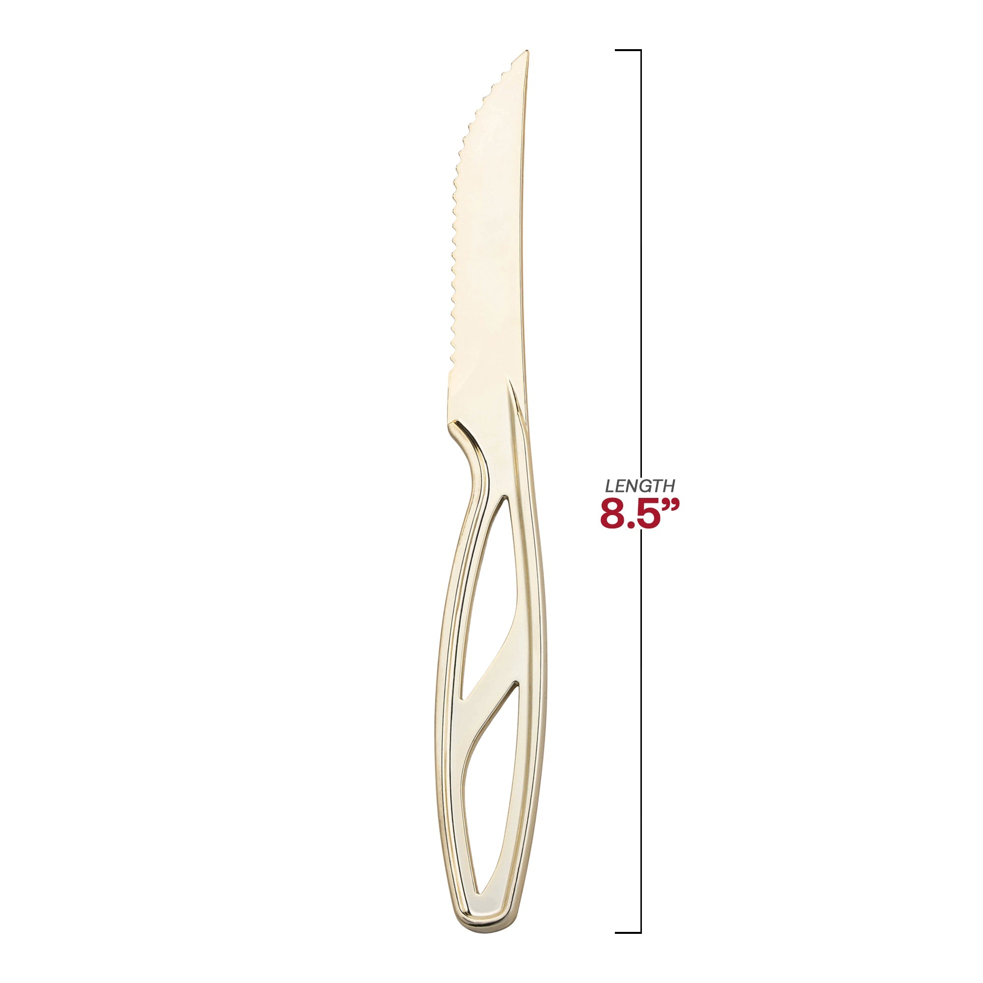 Gold Disposable Plastic Steak Knives