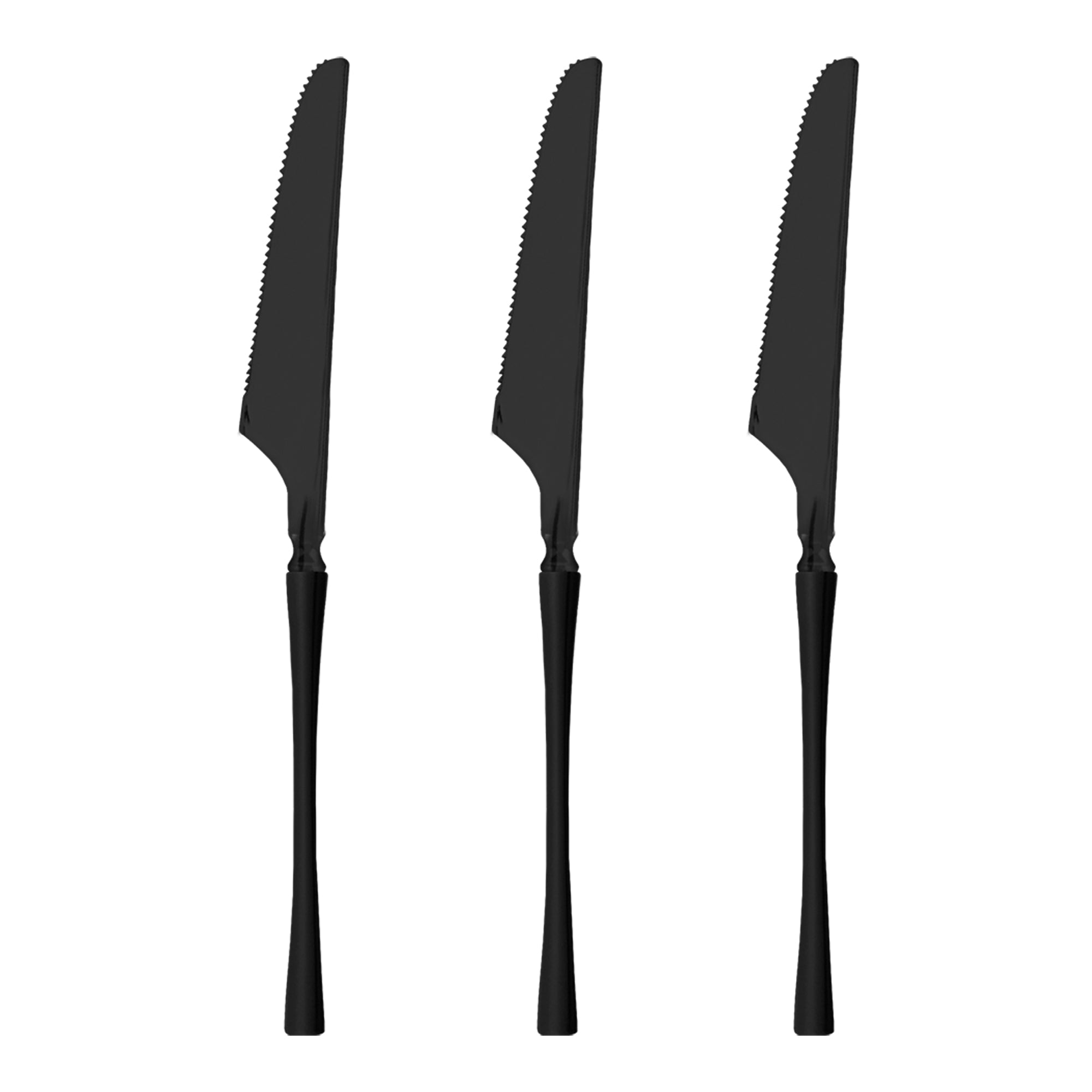 Solid Black Moderno Disposable Plastic Dinner Knives
