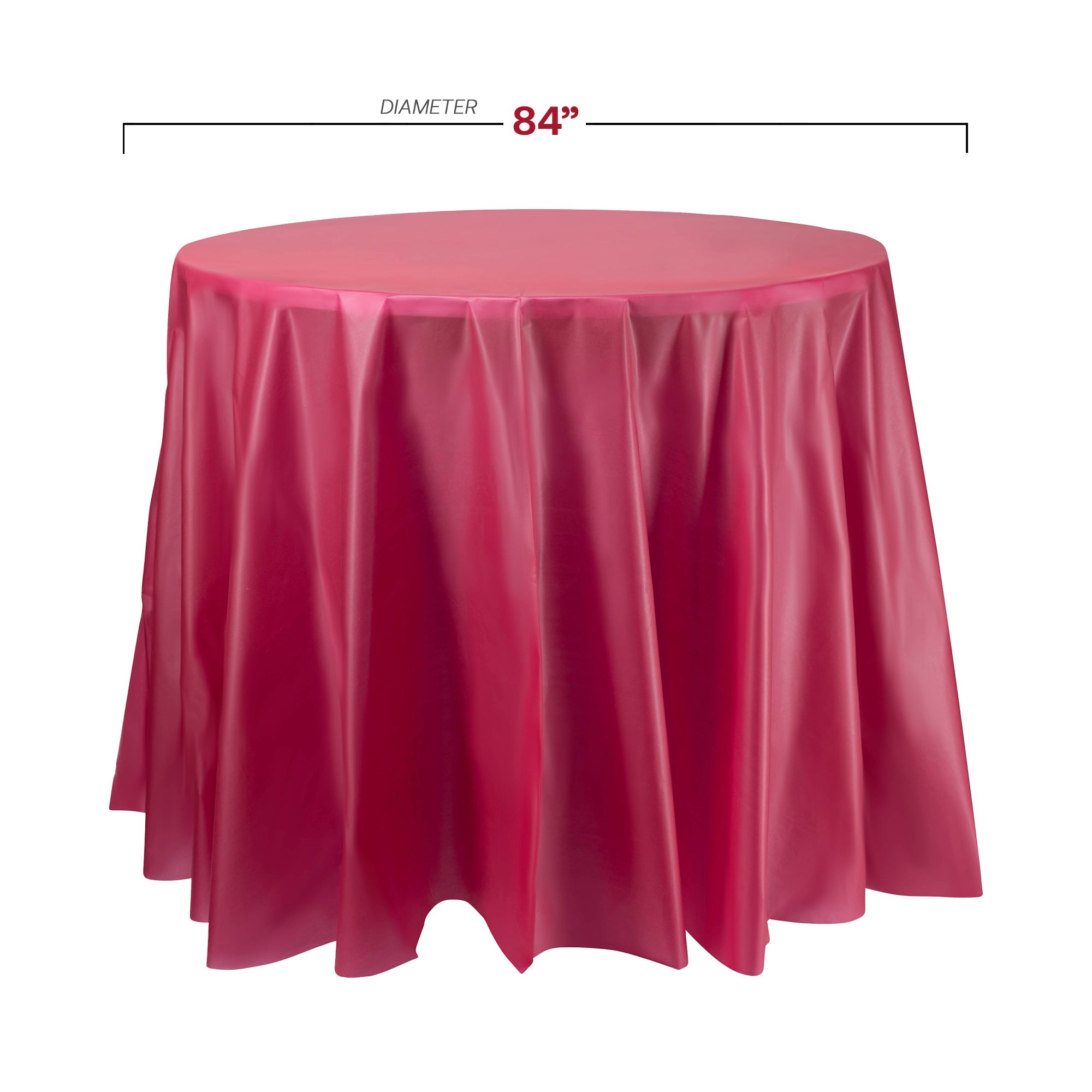 Burgundy Round Disposable Plastic Tablecloths (84")
