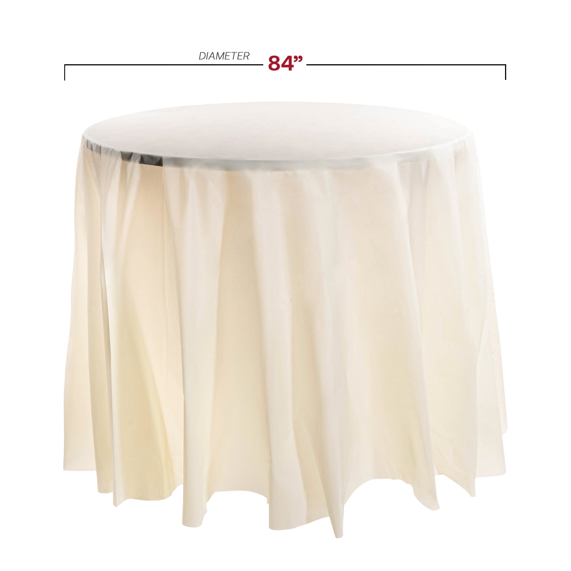 Ivory Round Disposable Plastic Tablecloths (84")