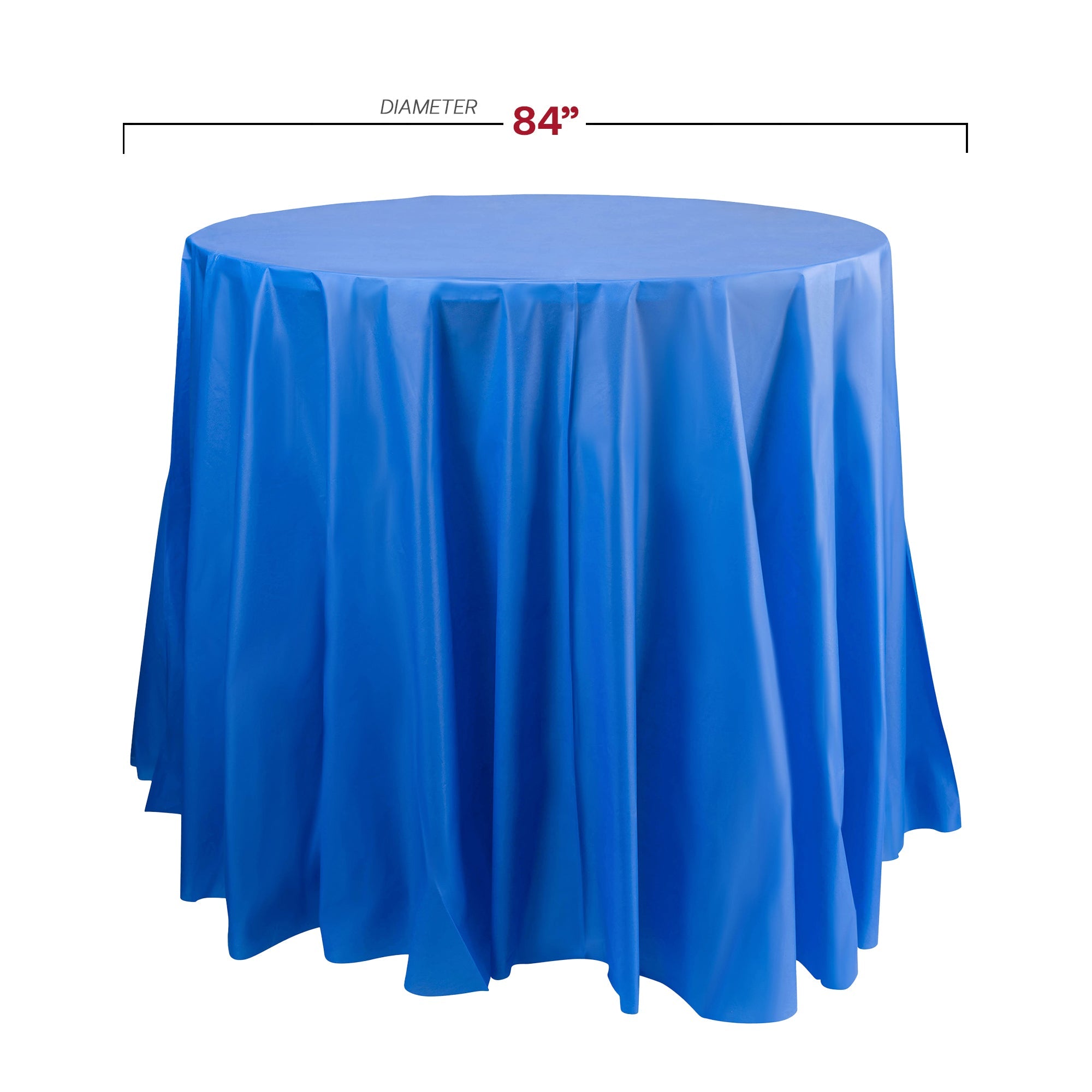 Navy Round Disposable Plastic Tablecloths (84")