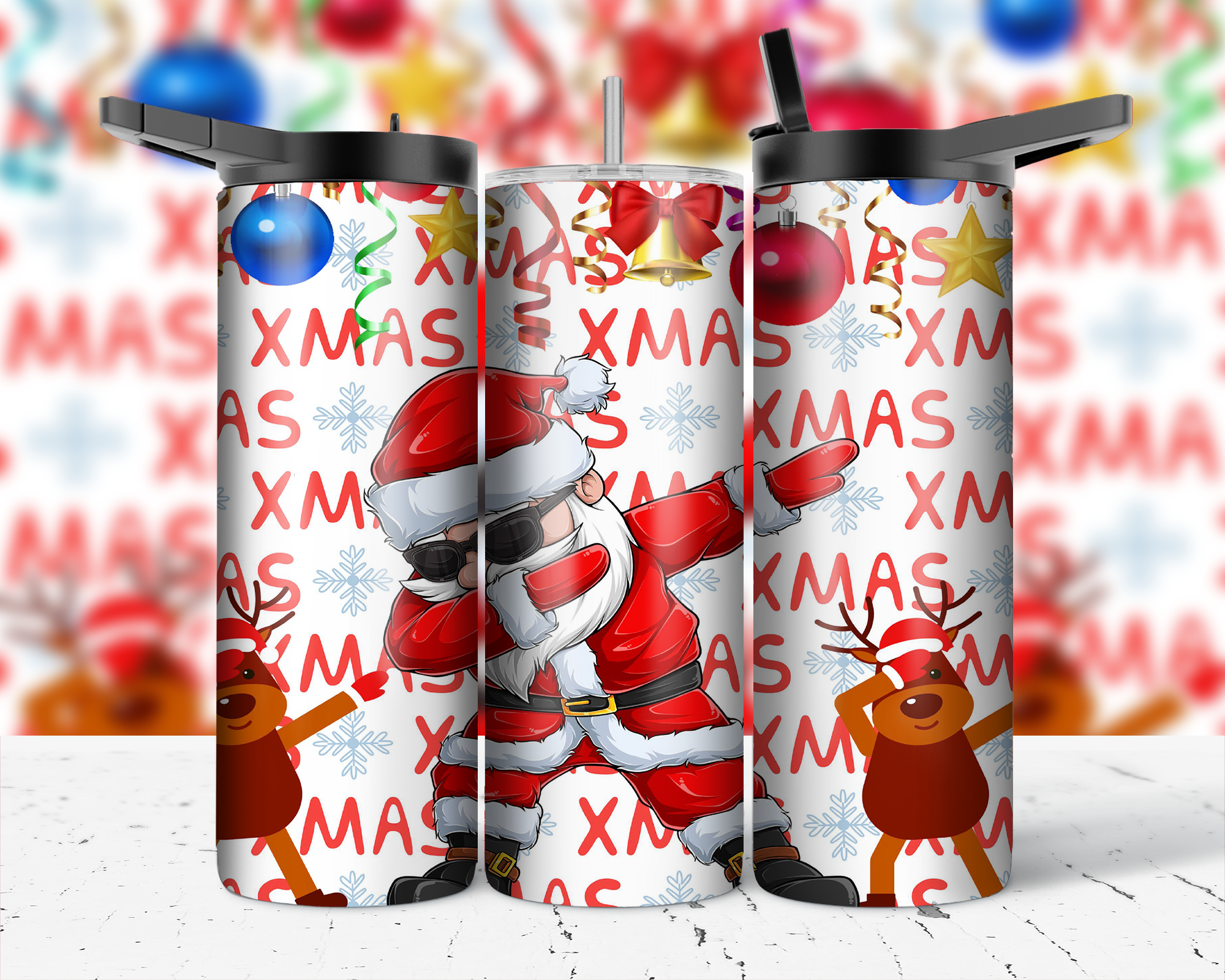 Assorted Ready to Press Sublimation Prints for 20oz Straight Skinny Tumblers (10 Pack) - Christmas 2